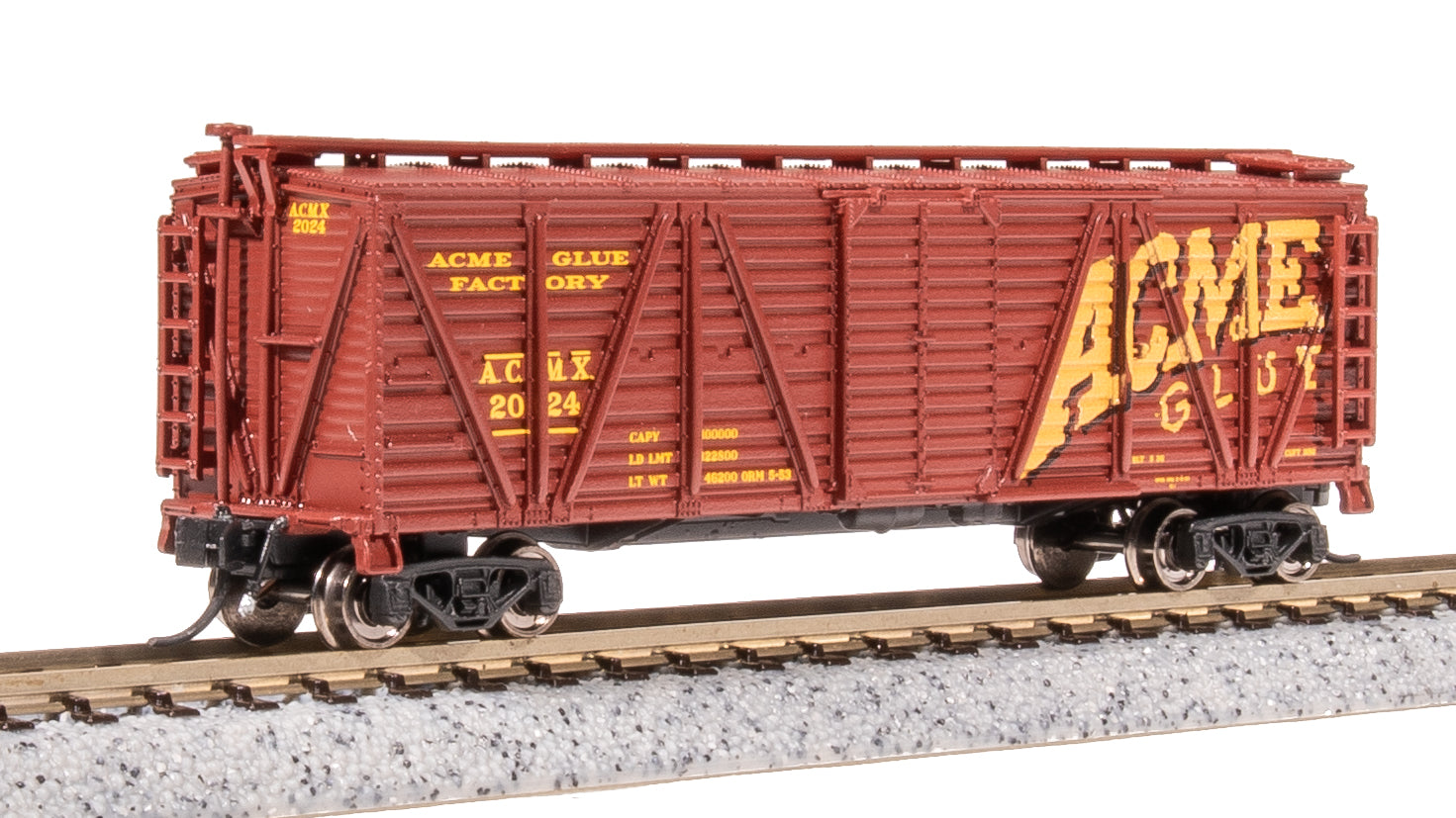 8471 40' Wood Stock Car, Acme Glue Factory, Horse Sounds, N Scale