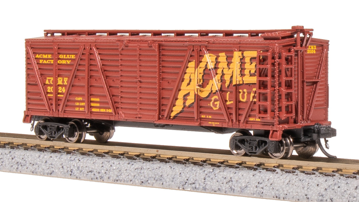 8471 40' Wood Stock Car, Acme Glue Factory, Horse Sounds, N Scale