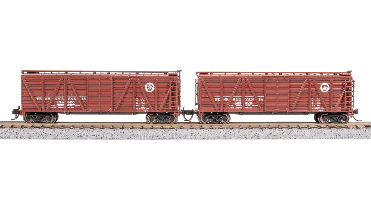 8485 K7 Wood Stock Car, PRR Stock Car, No Sound, 2-pack, N Scale