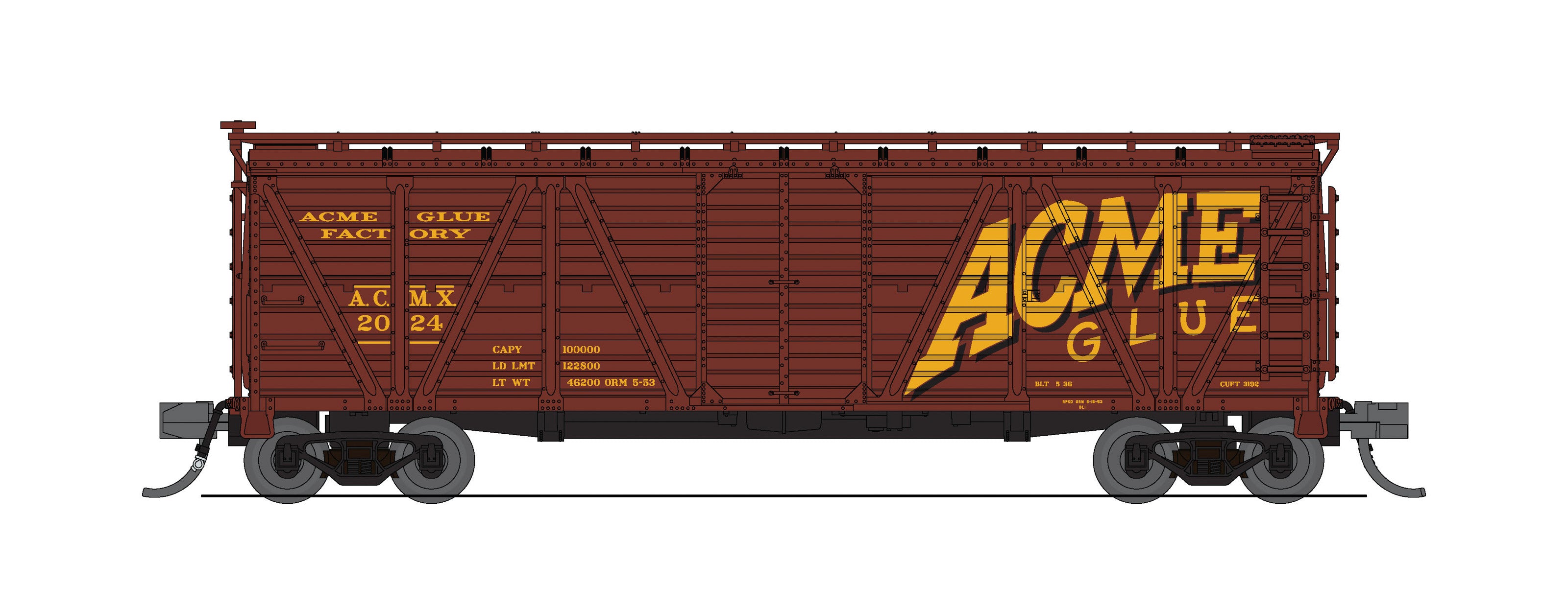 8487 40' Wood Stock Car,  Acme Glue Factory, No Sound, 2-pack, N Scale