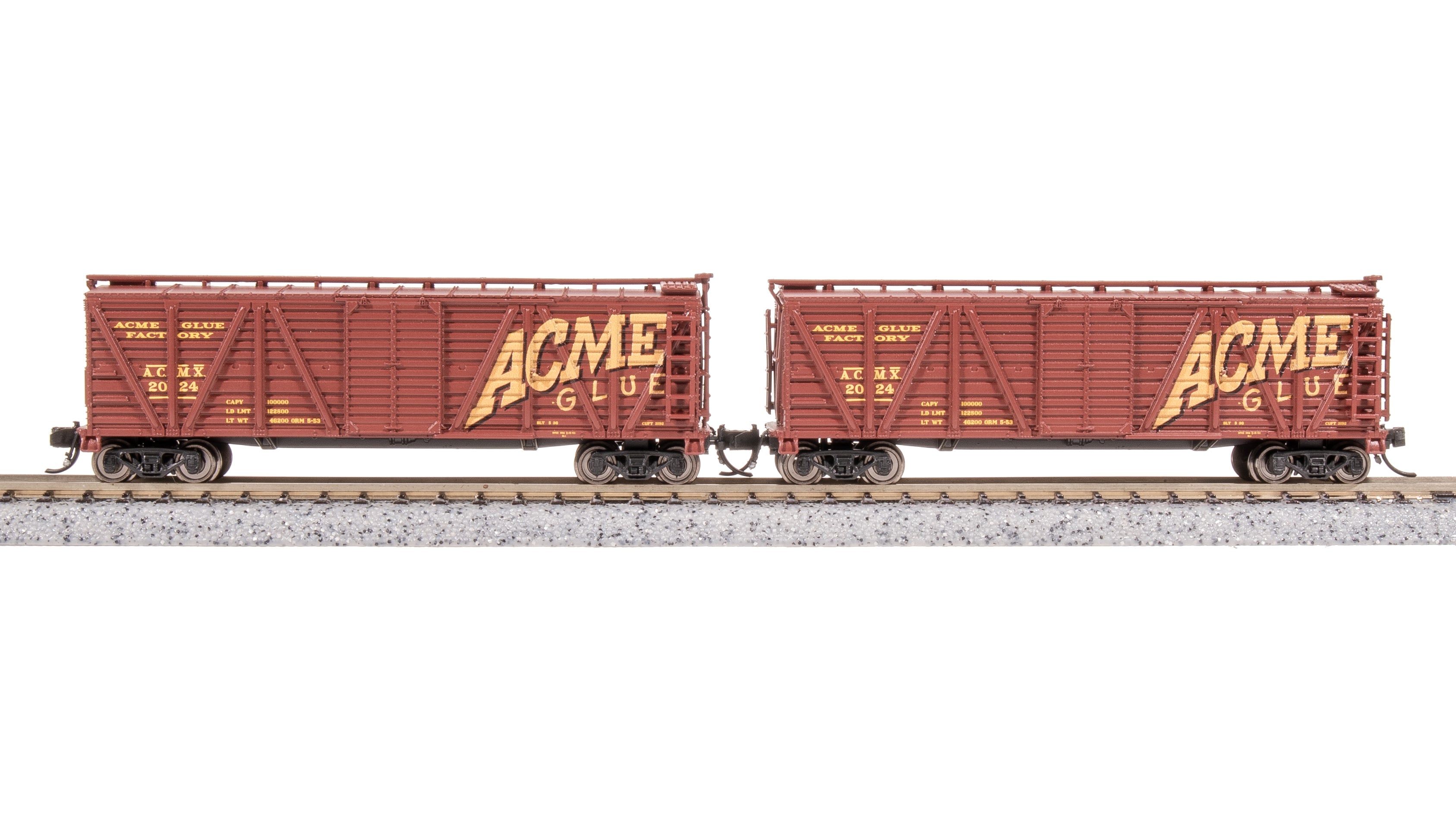 8487 40' Wood Stock Car,  Acme Glue Factory, No Sound, 2-pack, N Scale