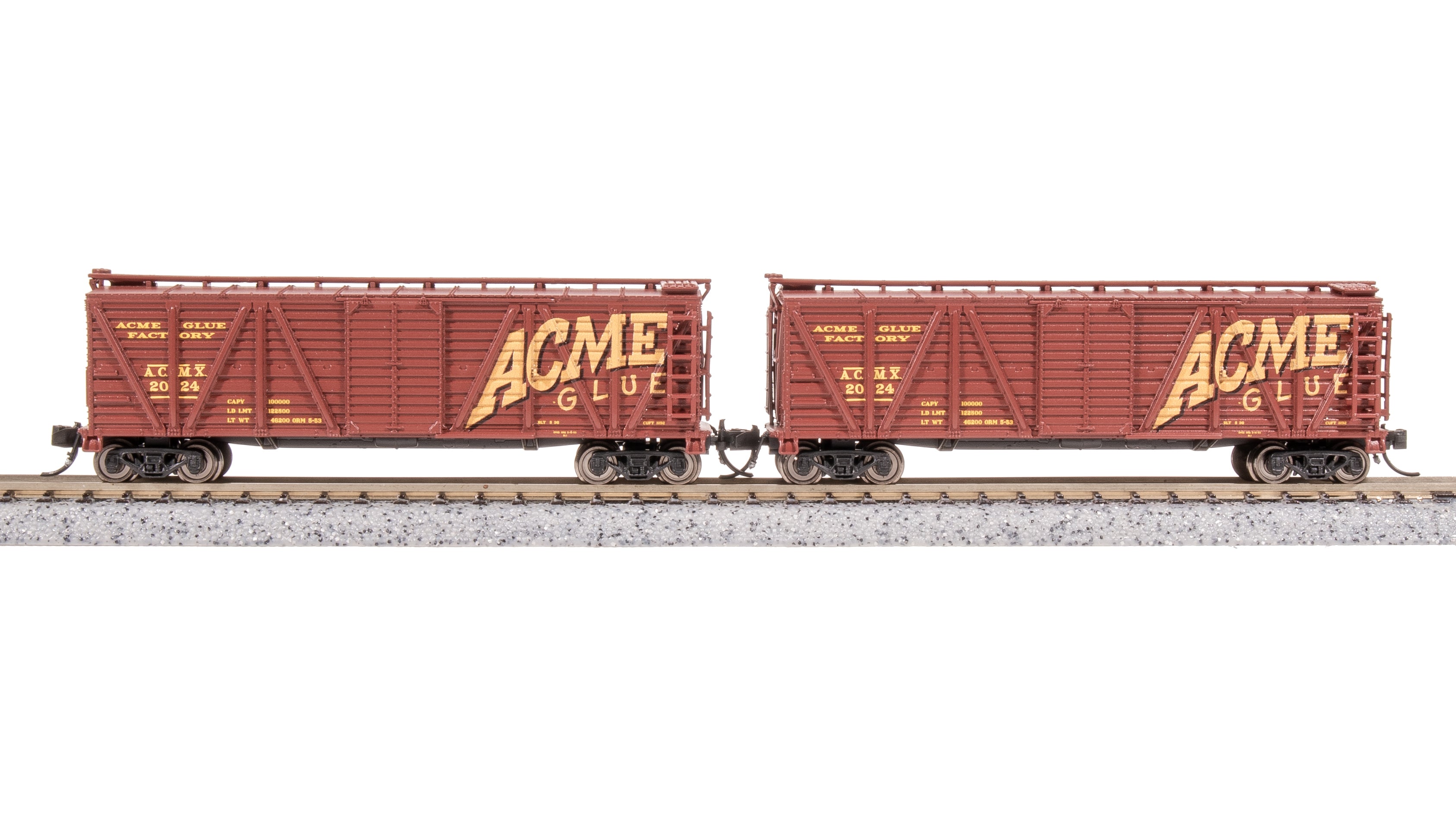 8487 40' Wood Stock Car,  Acme Glue Factory, No Sound, 2-pack, N Scale