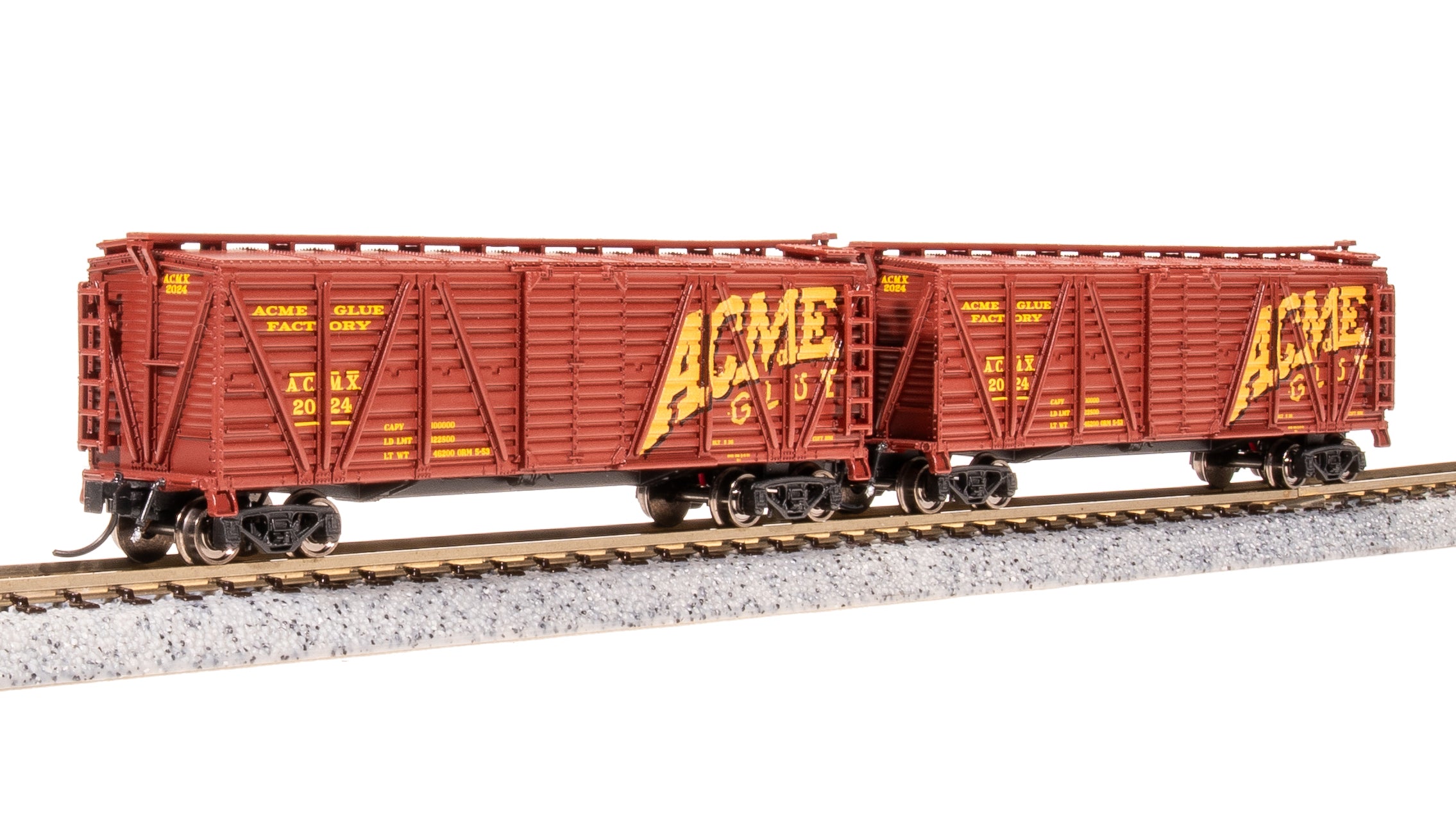 8487 40' Wood Stock Car,  Acme Glue Factory, No Sound, 2-pack, N Scale