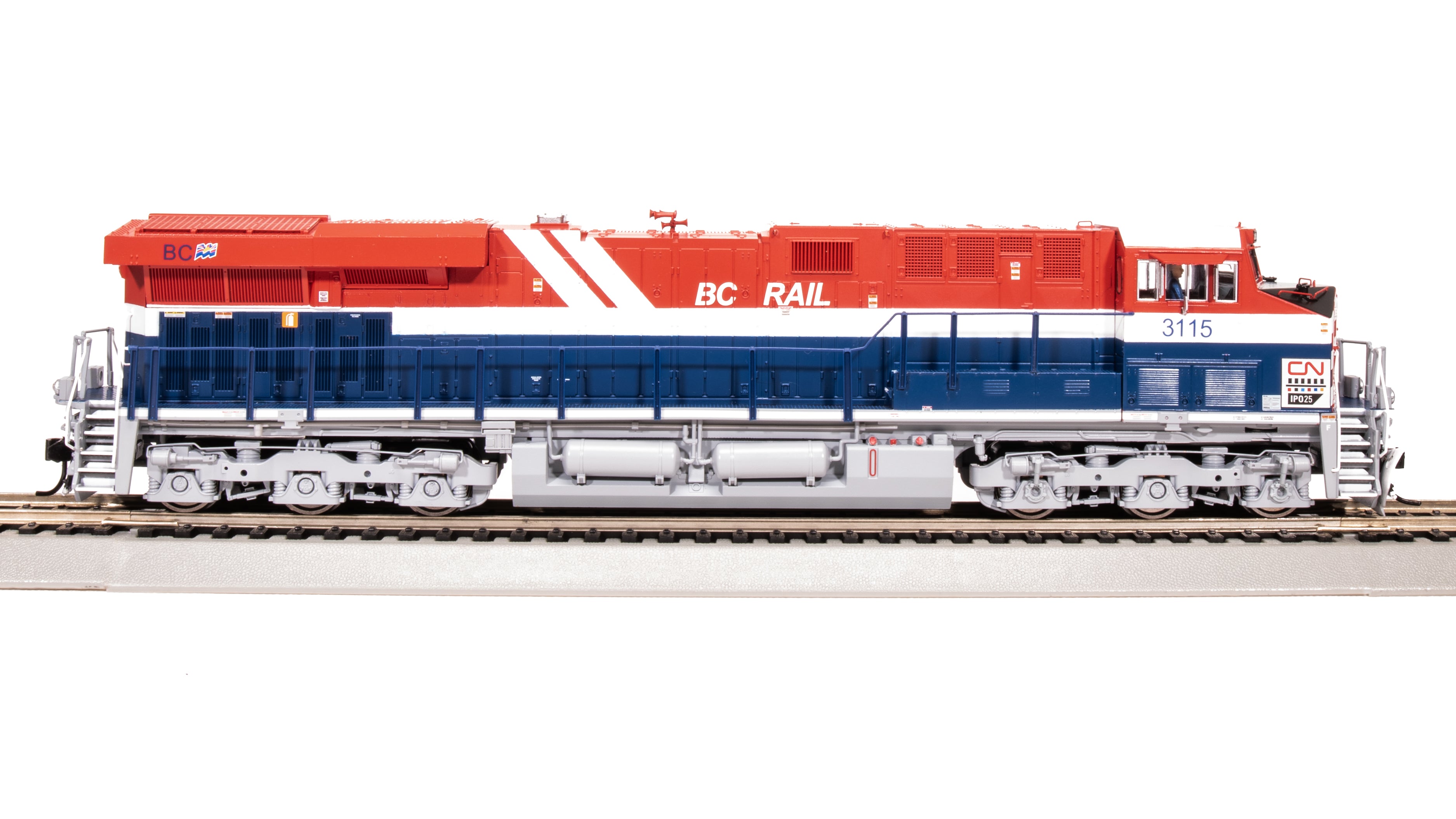 8555 GE ES44AC, CN #3115, BC Rail Heritage Paint, No-Sound / DCC-Ready, HO