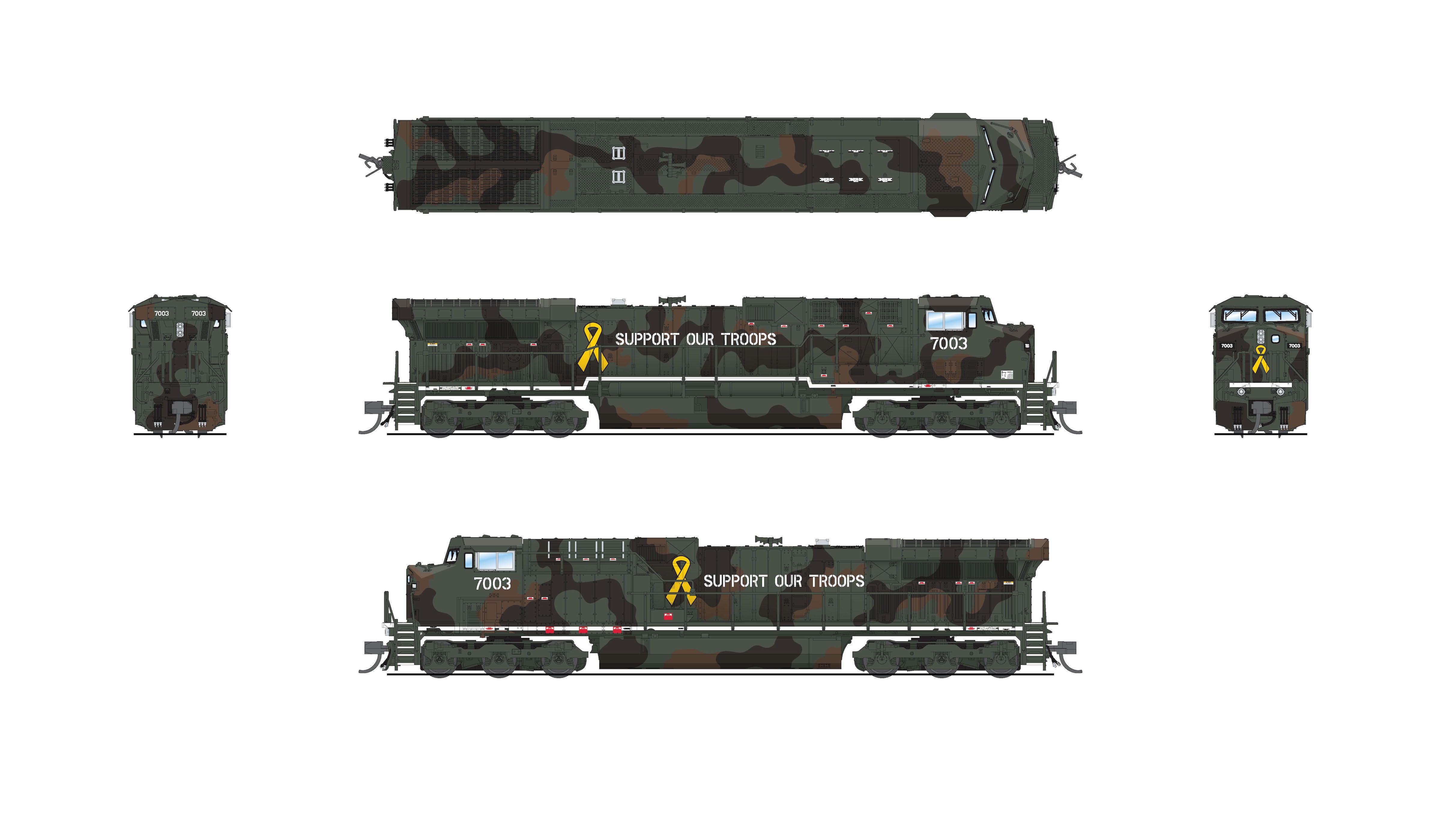 8605 GE AC6000, "Support Our Troops" Fantasy Paint, No-Sound / DCC-Ready, N