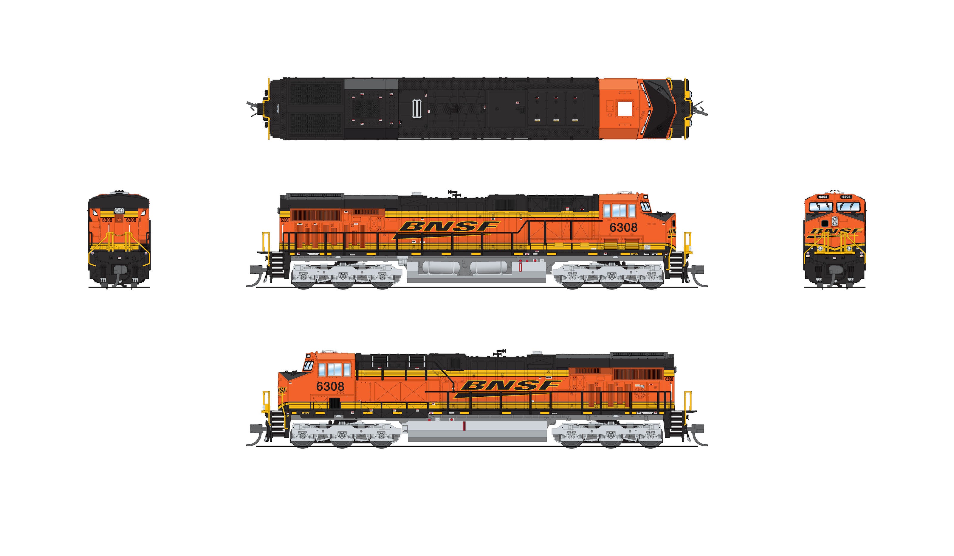 8611 GE ES44AC, BNSF 6329, Swoosh Scheme, Paragon4 Sound/DC/DCC, N Default Title