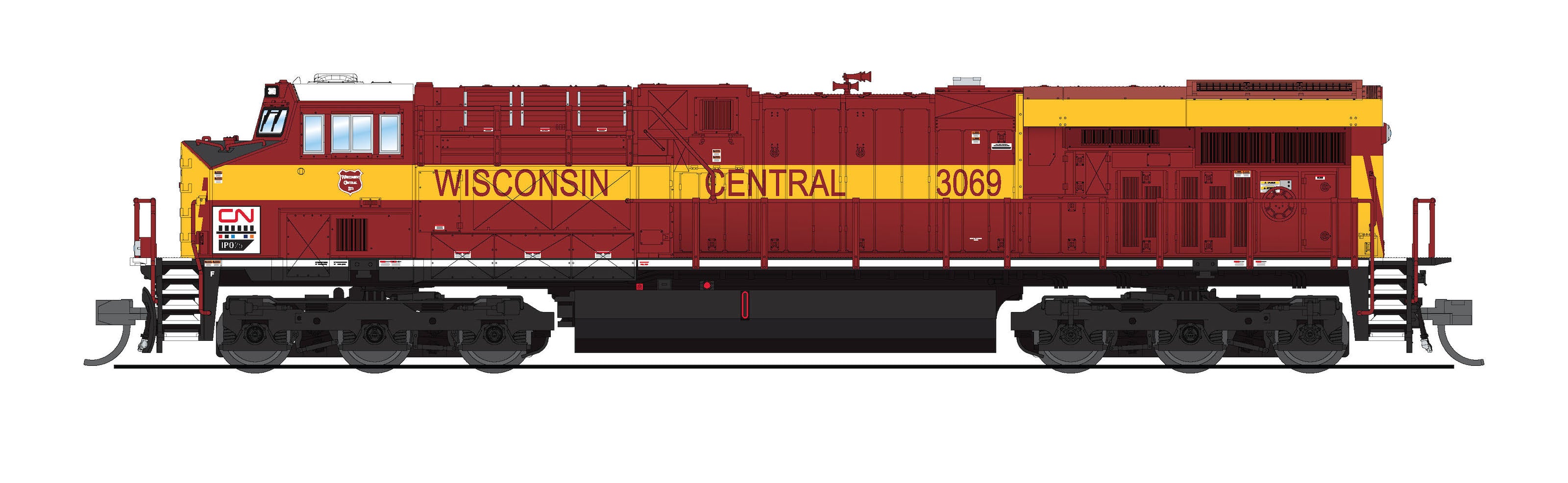 8612 GE ES44AC, CN 3069, Wisconsin Central Heritage Paint, Paragon4 Sound/DC/DCC, N Default Title