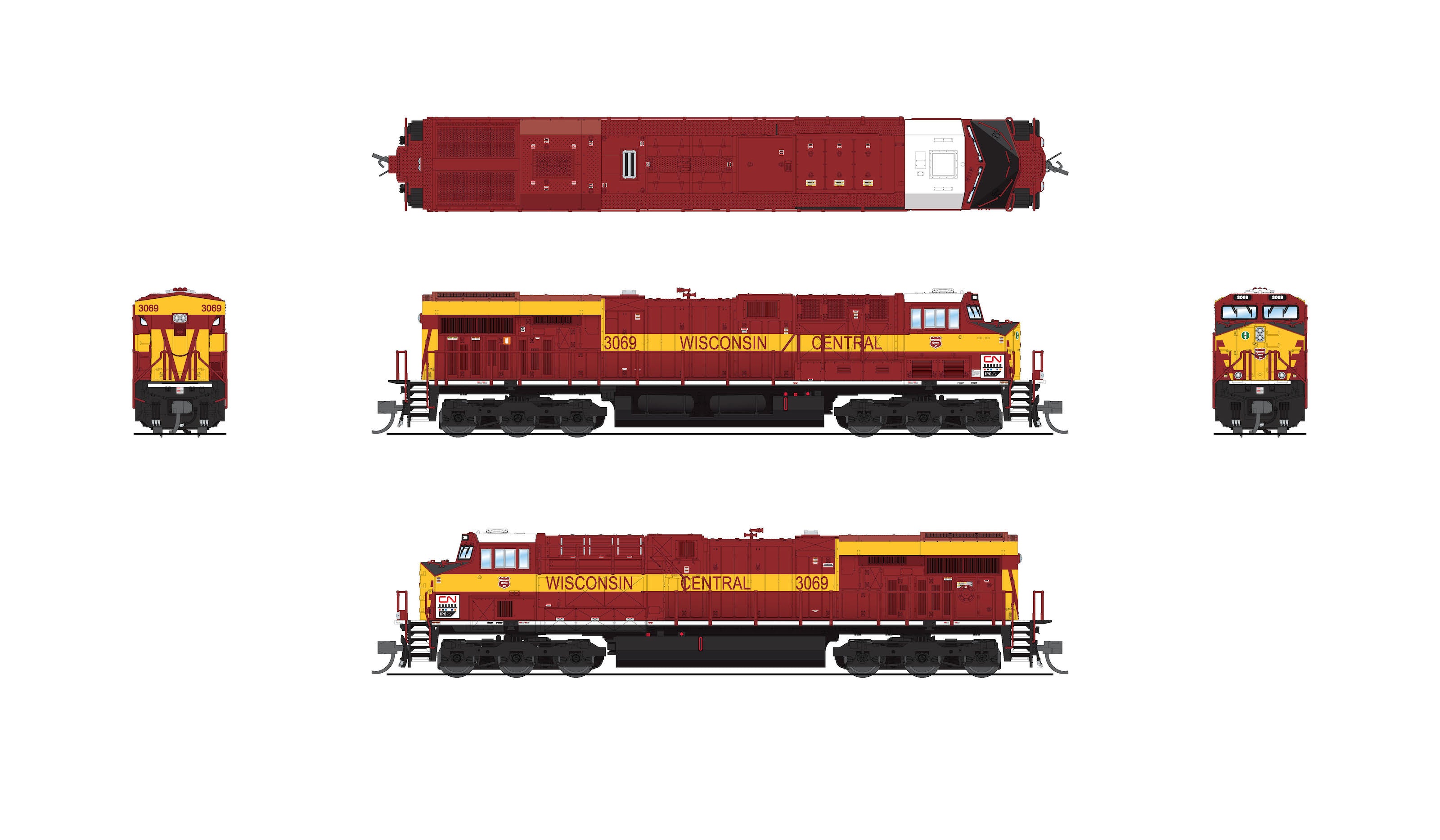 8612 GE ES44AC, CN 3069, Wisconsin Central Heritage Paint, Paragon4 Sound/DC/DCC, N Default Title