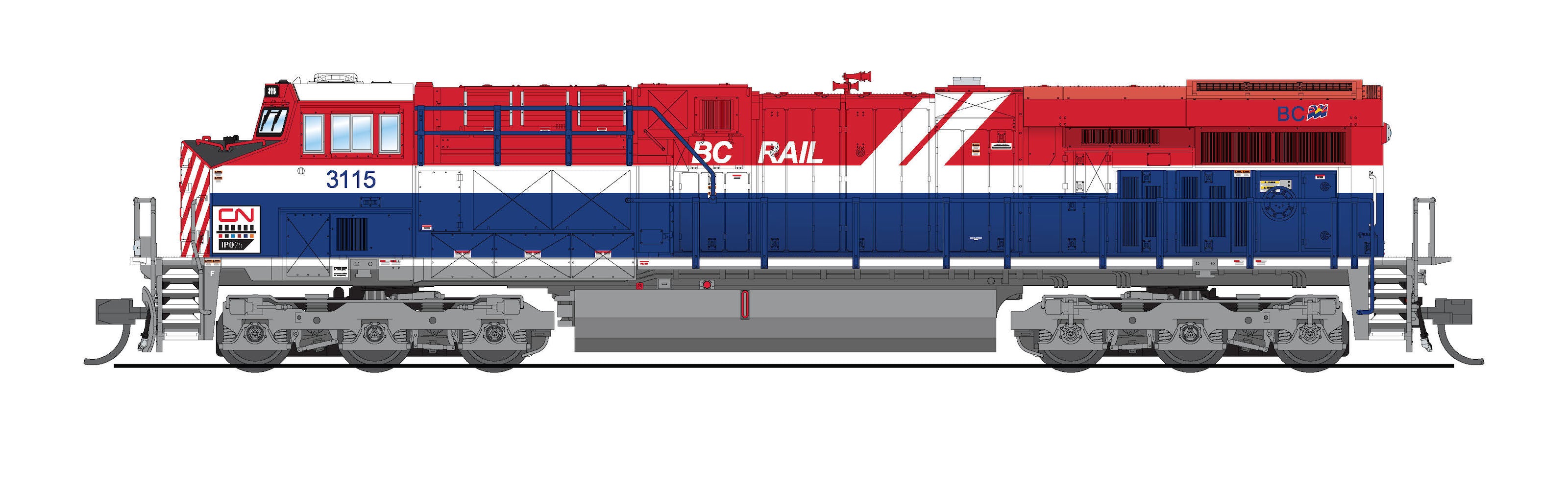 8613 GE ES44AC, CN 3115, BC Rail Heritage Paint, Paragon4 Sound/DC/DCC, N Default Title