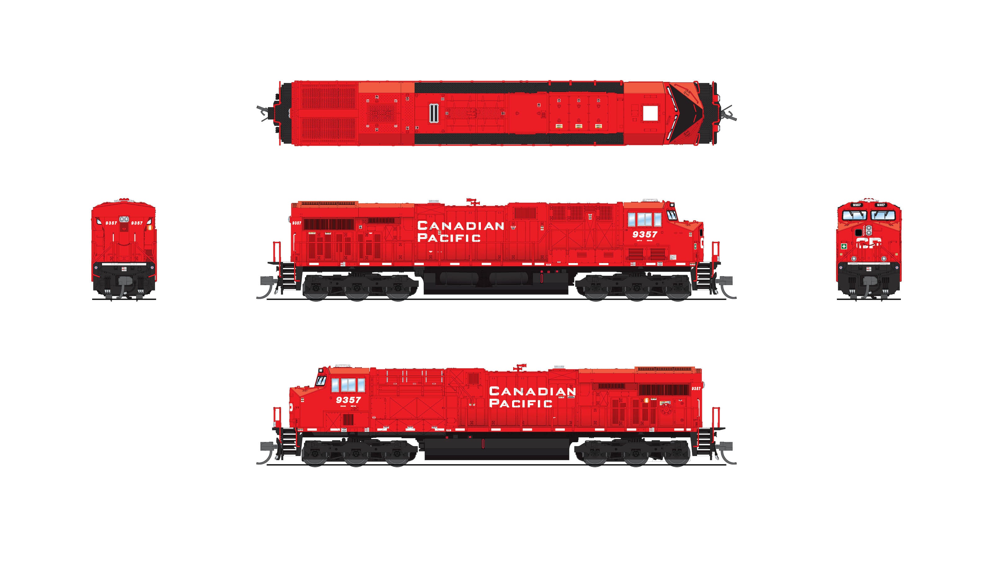 8615 GE ES44AC CP 9368 Action Red Paragon4 Sound DC DCC N