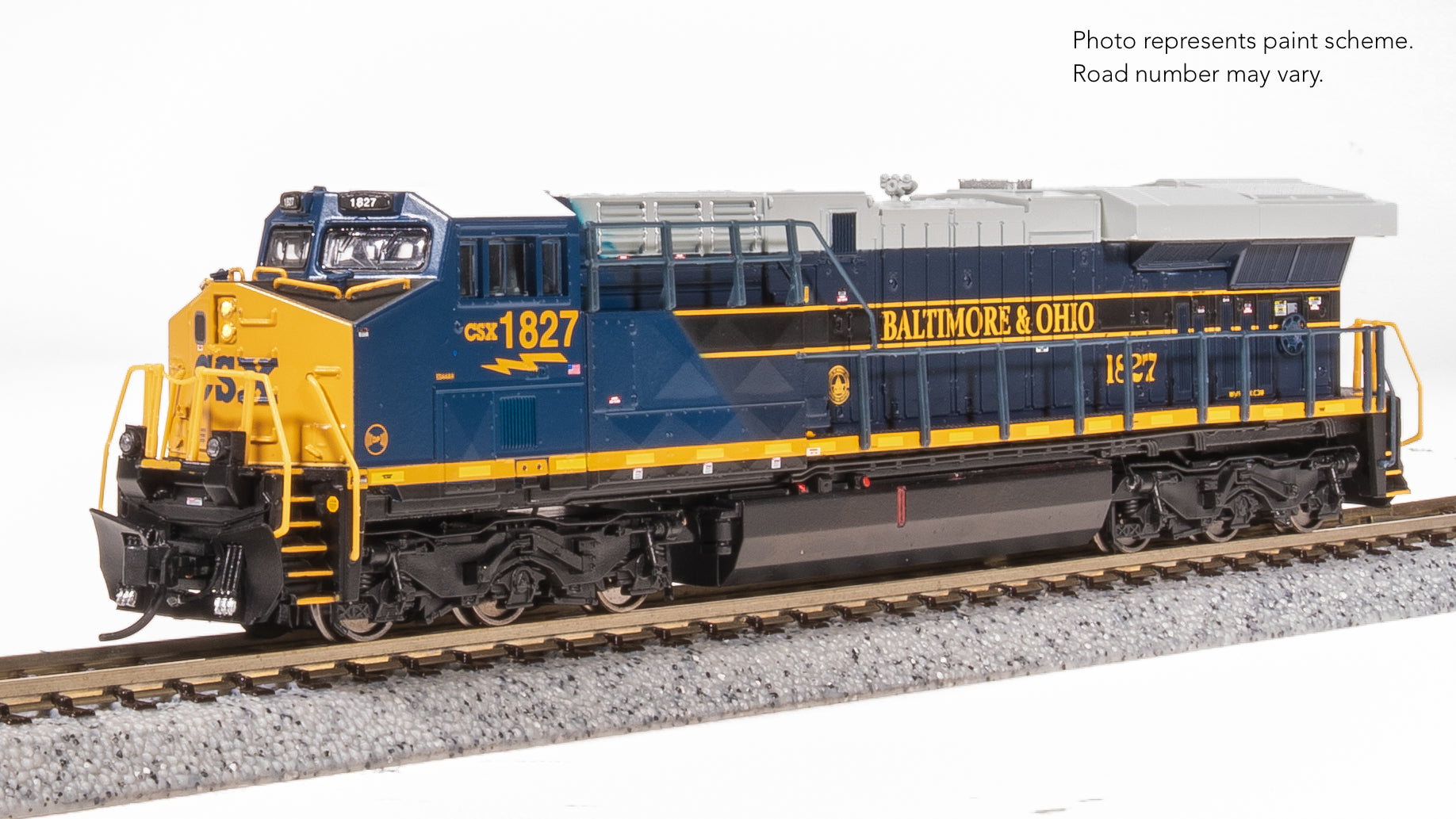 8619 GE ES44AC, CSX 1827, B&O HERITAGE PAINT, Paragon4 Sound/DC/DCC, N