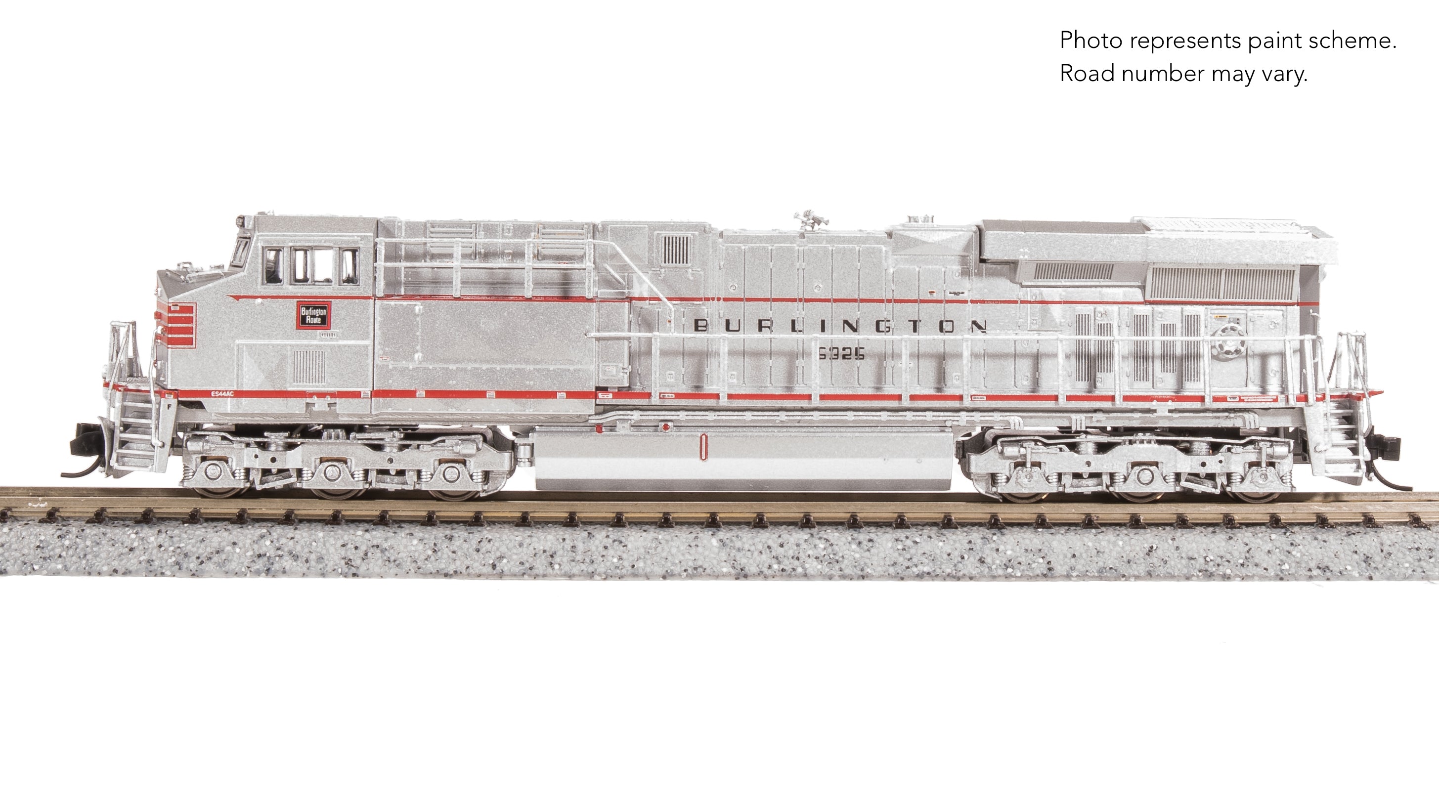 8625 GE ES44AC, CBQ 6325, Aluminum/Red Fantasy Paint, Paragon4 Sound/DC/DCC, N