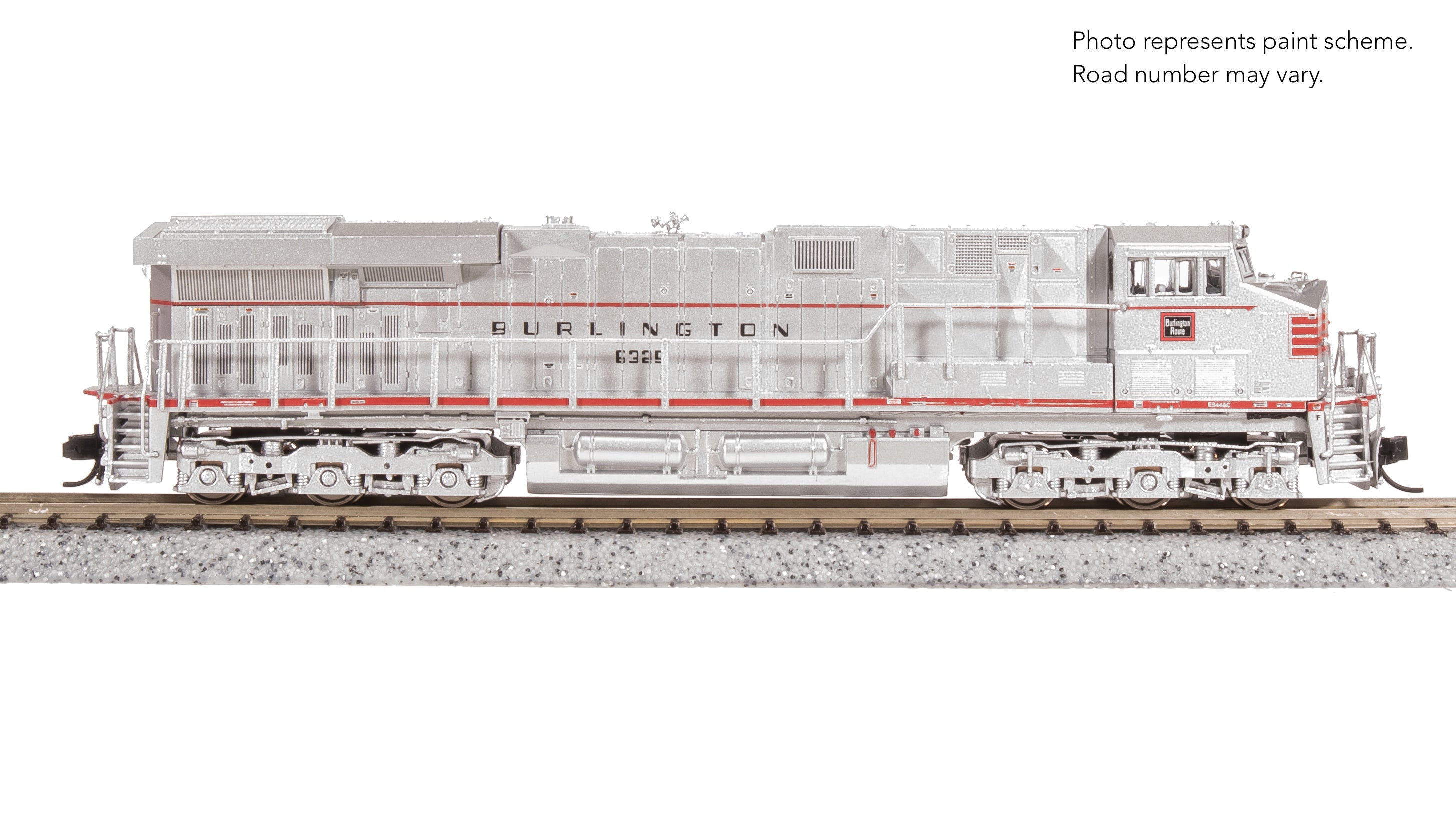 8625 GE ES44AC, CBQ 6325, Aluminum/Red Fantasy Paint, Paragon4 Sound/DC/DCC, N