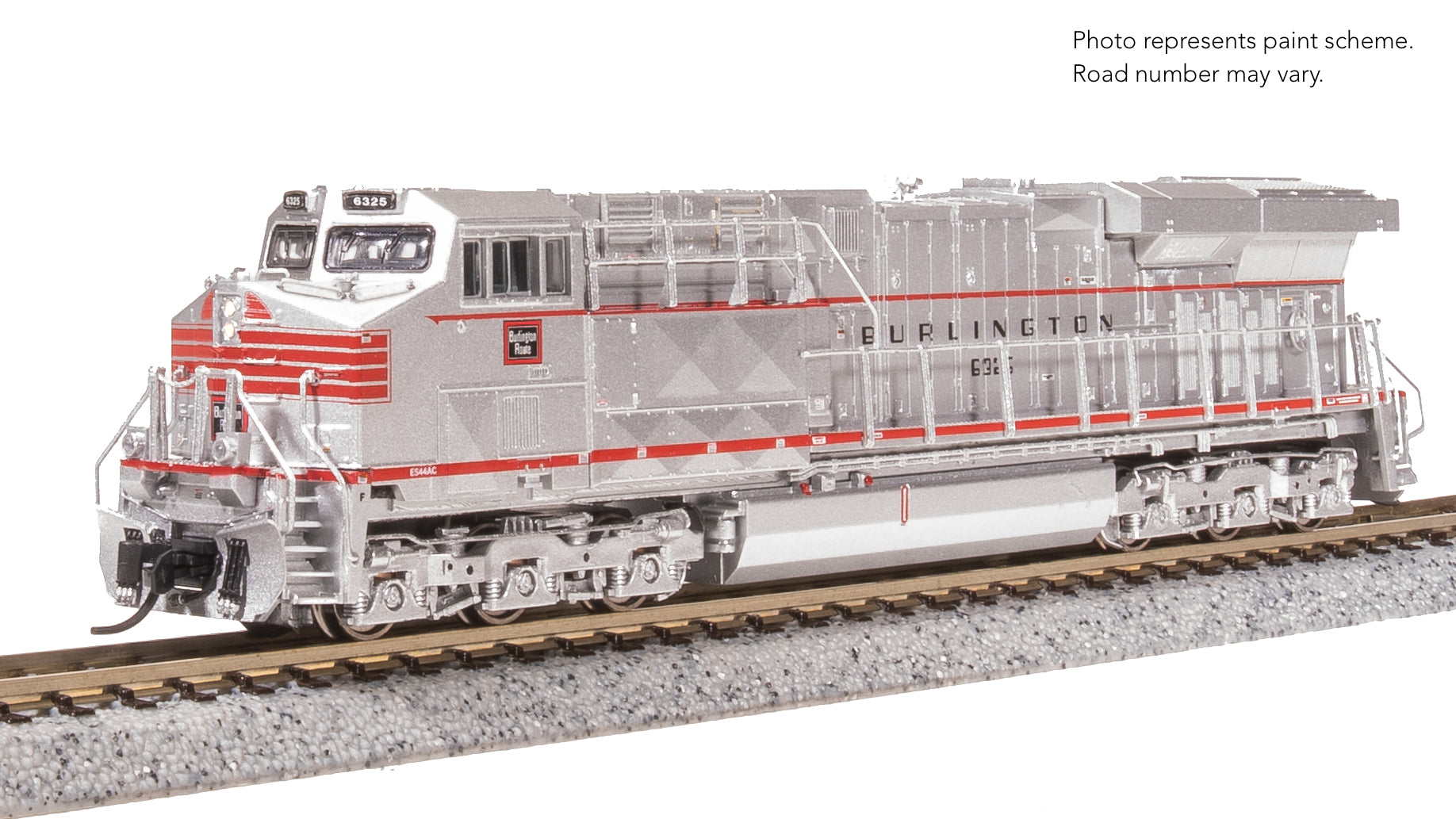 8625 GE ES44AC, CBQ 6325, Aluminum/Red Fantasy Paint, Paragon4 Sound/DC/DCC, N