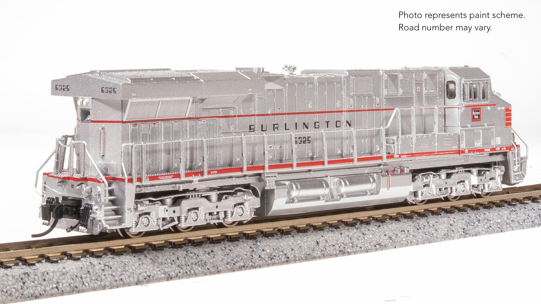 8625 GE ES44AC, CBQ 6325, Aluminum/Red Fantasy Paint, Paragon4 Sound/DC/DCC, N