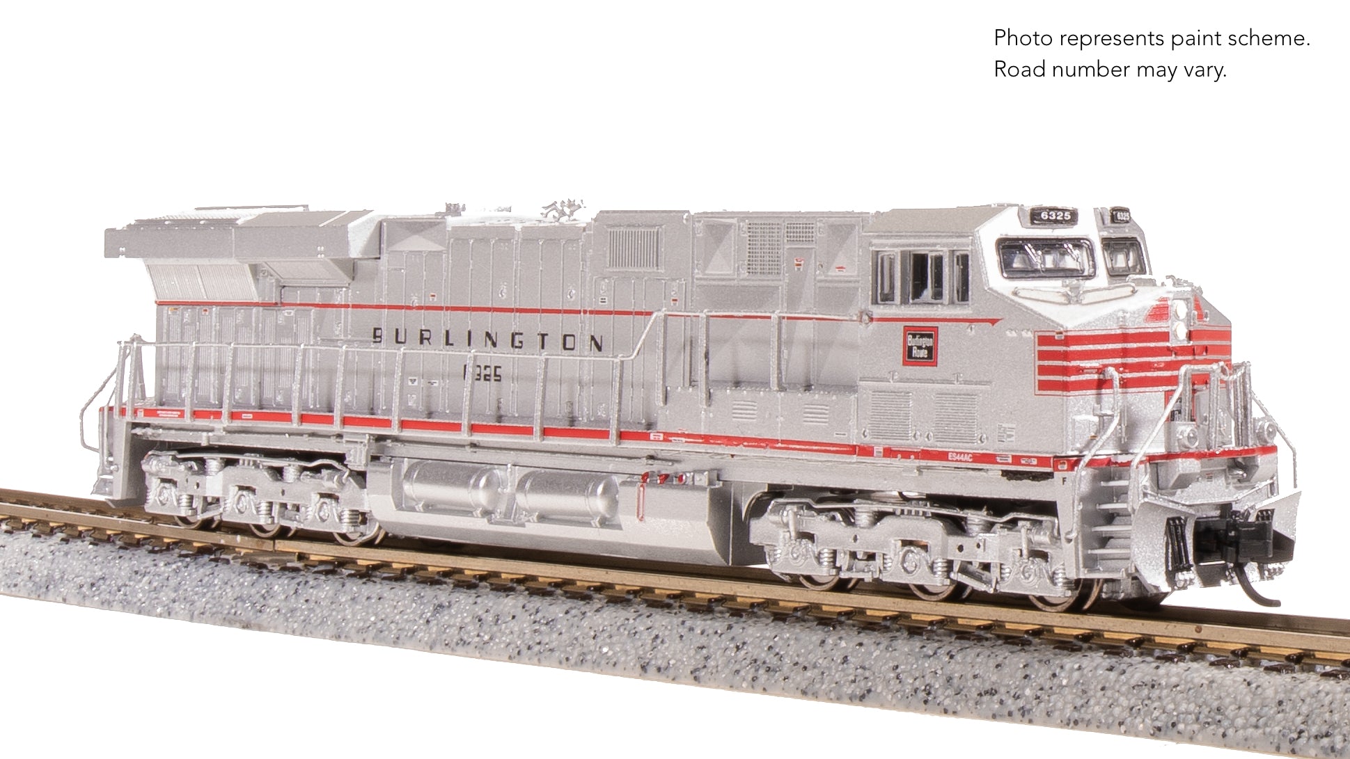 8625 GE ES44AC, CBQ 6325, Aluminum/Red Fantasy Paint, Paragon4 Sound/DC/DCC, N