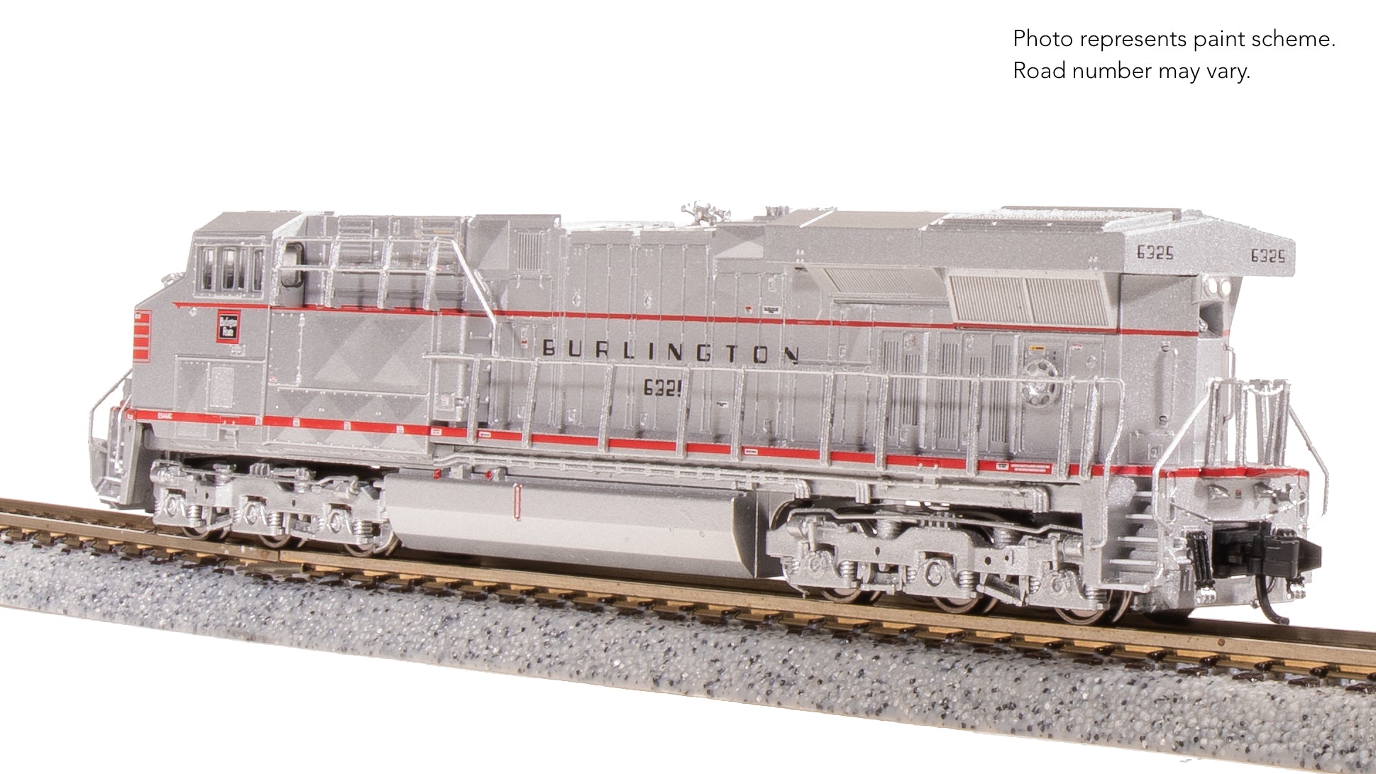 8625 GE ES44AC, CBQ 6325, Aluminum/Red Fantasy Paint, Paragon4 Sound/DC/DCC, N