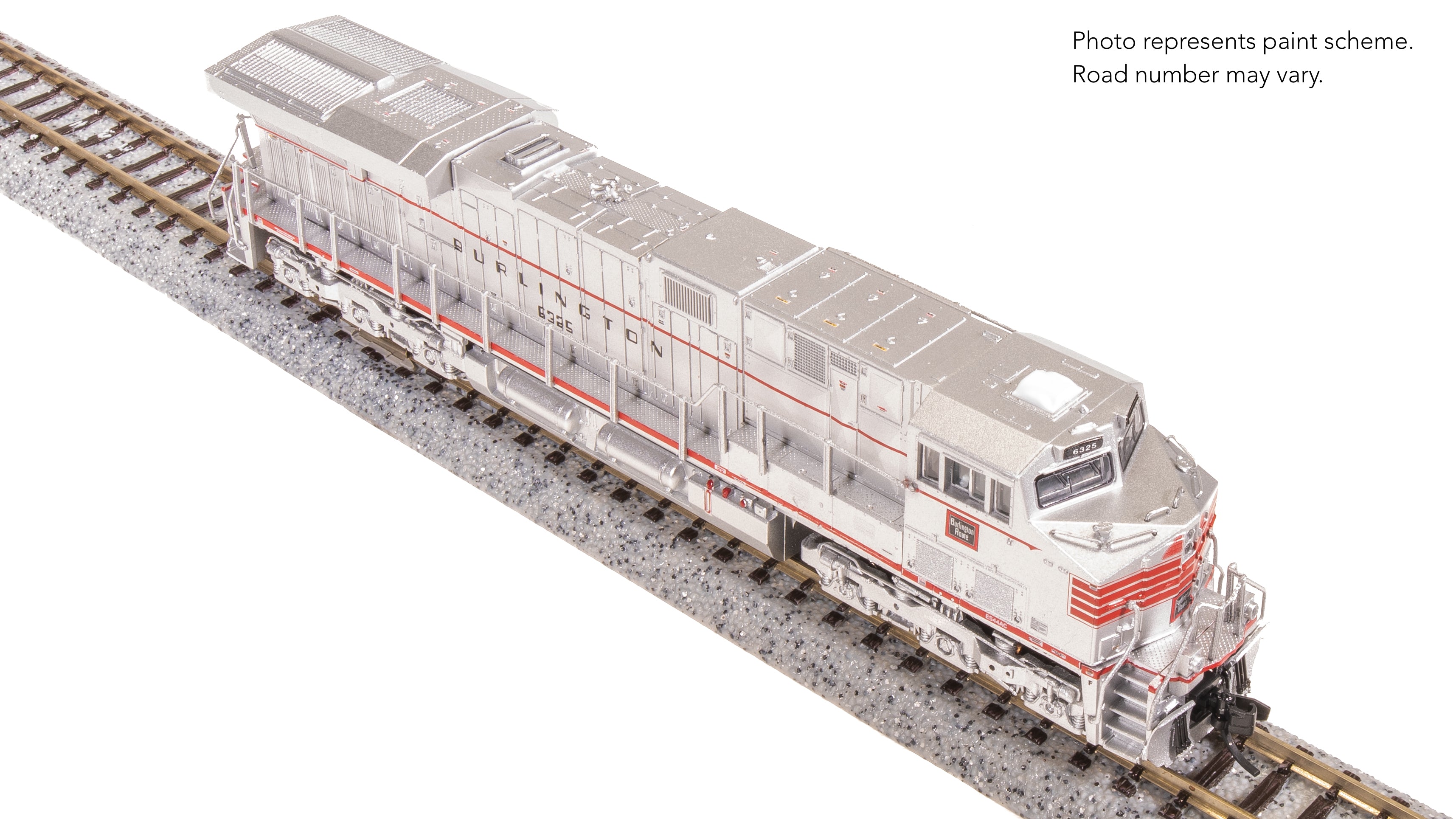 8625 GE ES44AC, CBQ 6325, Aluminum/Red Fantasy Paint, Paragon4 Sound/DC/DCC, N