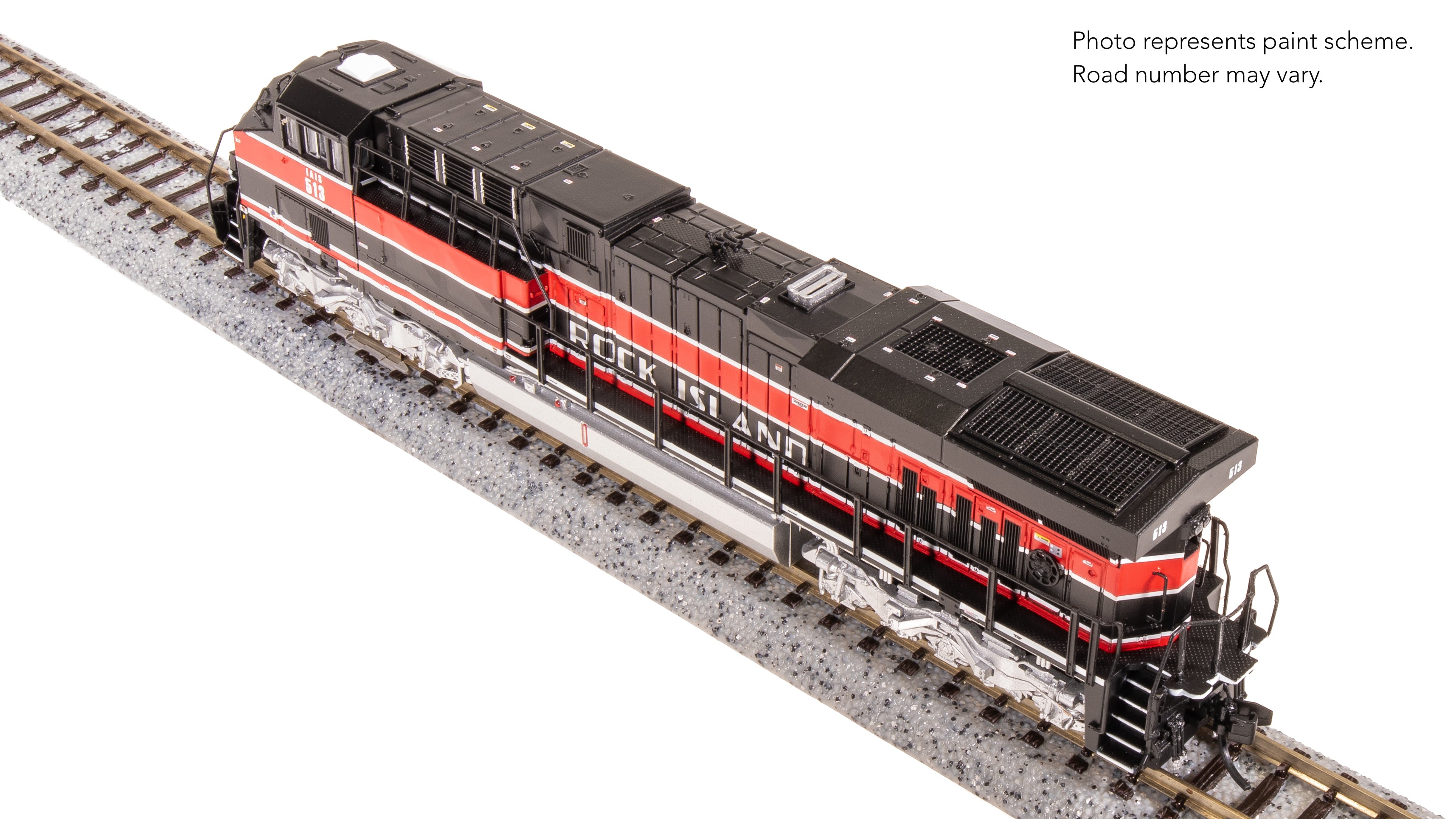 8640 GE ES44AC, IAIS 513, "Rock Island" Black/Red, No-Sound / DCC-Ready, N