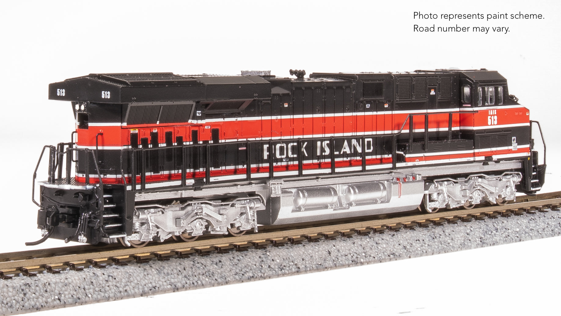 8640 GE ES44AC, IAIS 513, "Rock Island" Black/Red, No-Sound / DCC-Ready, N