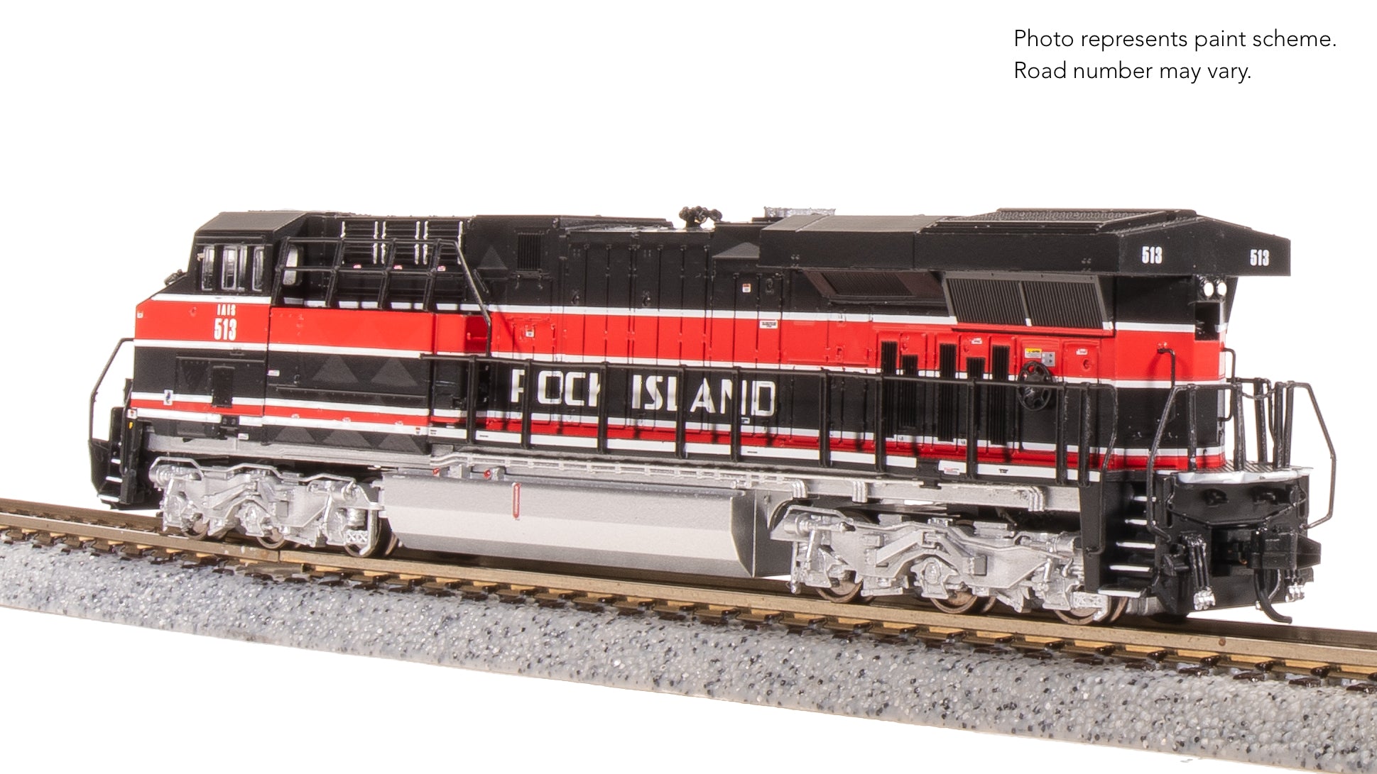 8640 GE ES44AC, IAIS 513, "Rock Island" Black/Red, No-Sound / DCC-Ready, N