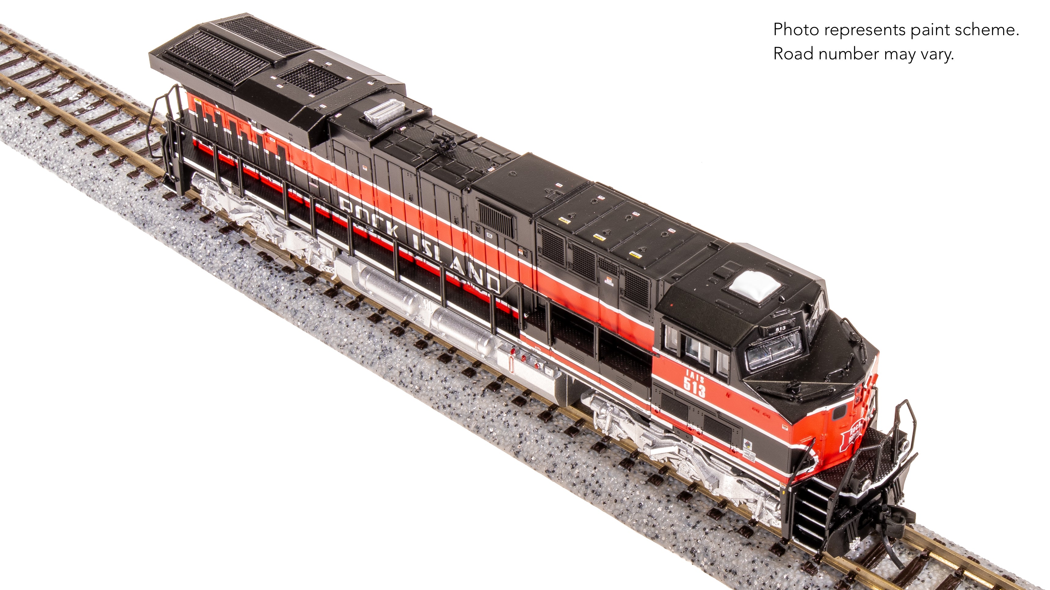 8640 GE ES44AC, IAIS 513, "Rock Island" Black/Red, No-Sound / DCC-Ready, N