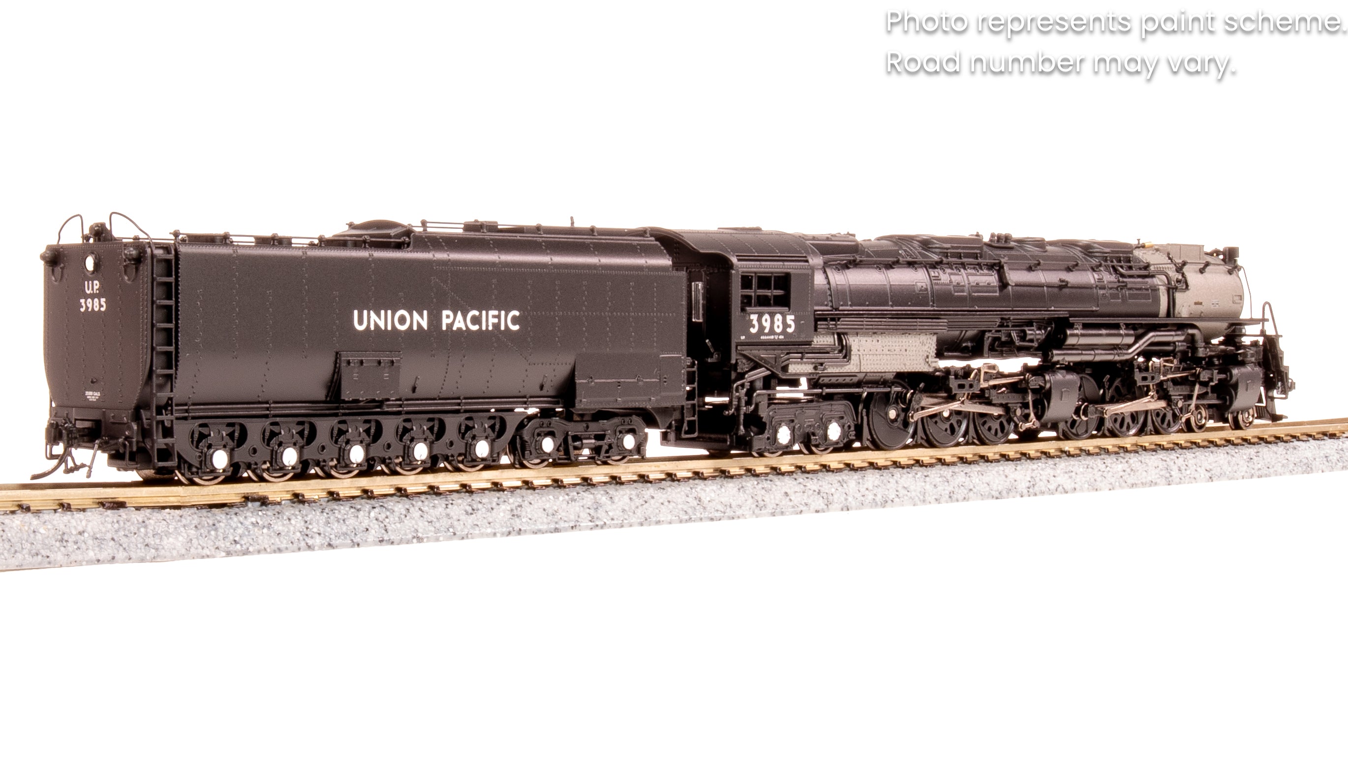 8656 UP Challenger 4-6-6-4, #3985 Excursion Locomotive, Oil Tender, Black & Graphite, No-Sound / DCC-Ready, N