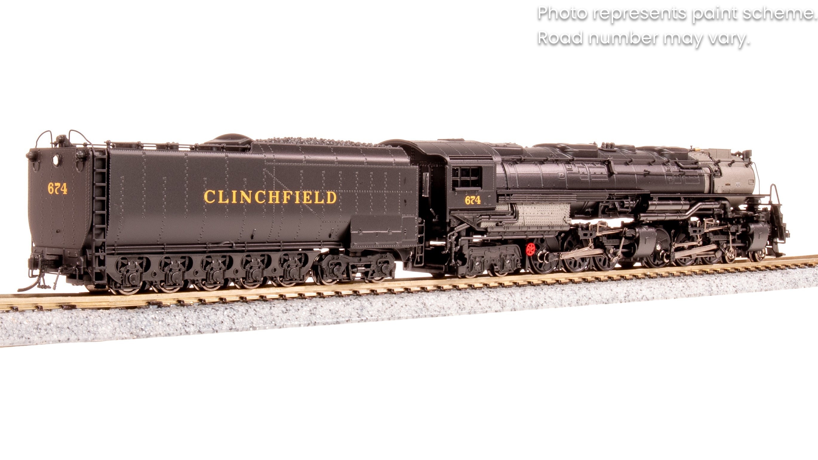8660 Clinchfield Challenger 4-6-6-4, #674, Black & Graphite, Coal Tender, No-Sound / DCC-Ready, N
