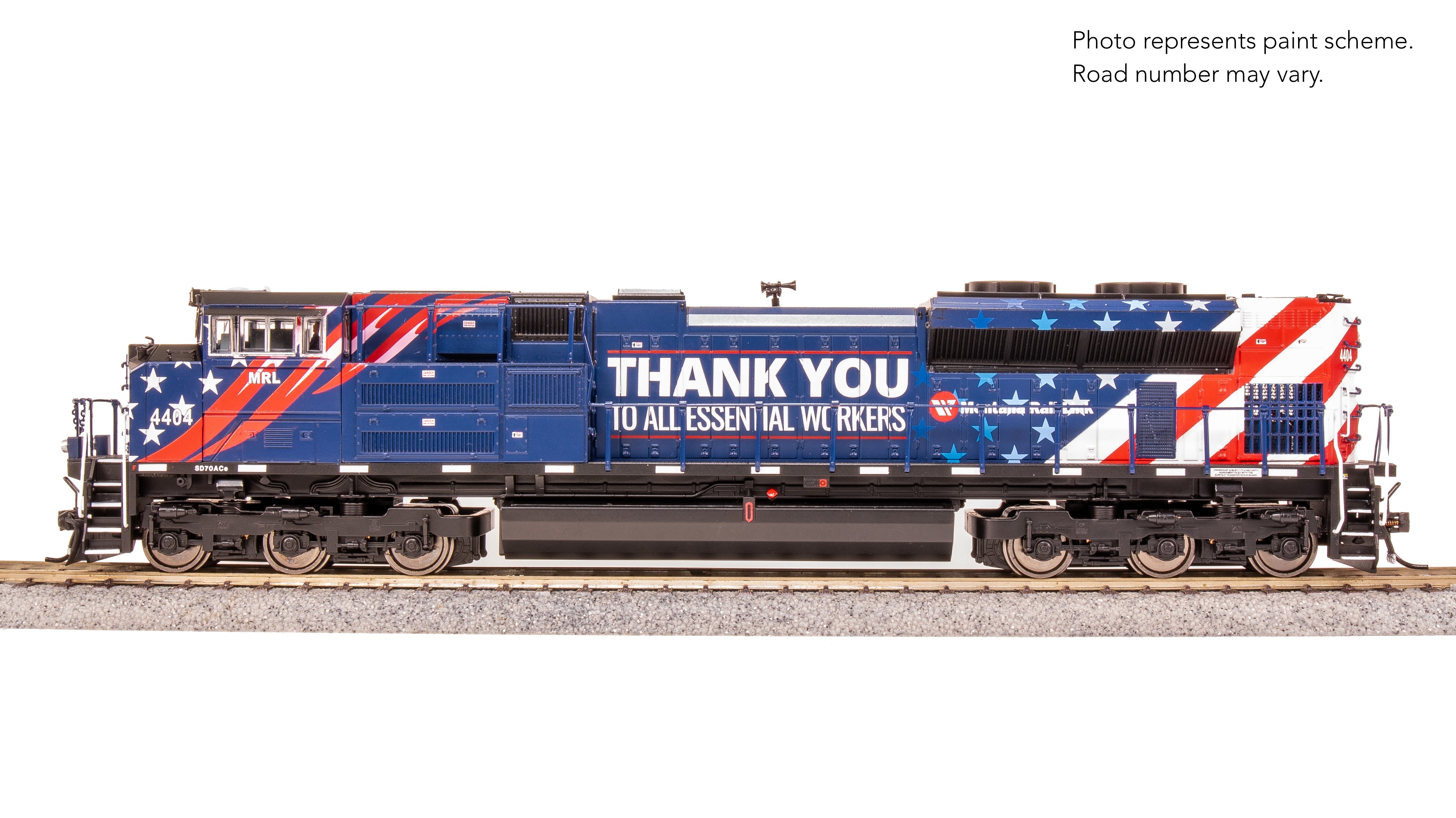 8673 EMD SD70ACe, MRL 4404, Essential Workers, Paragon4 Sound/DC/DCC, w/ Smoke, HO