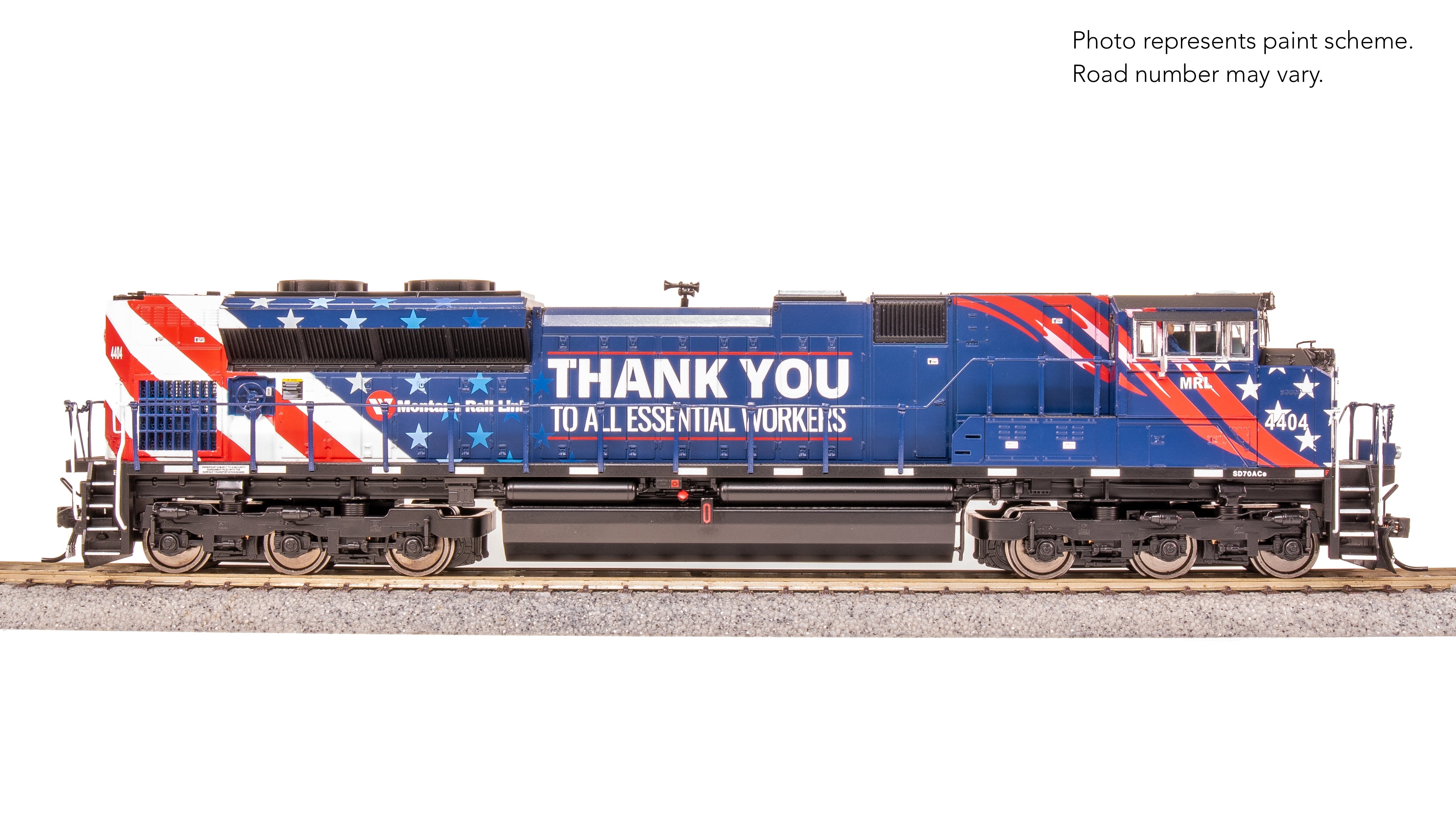 8673 EMD SD70ACe, MRL 4404, Essential Workers, Paragon4 Sound/DC/DCC, w/ Smoke, HO