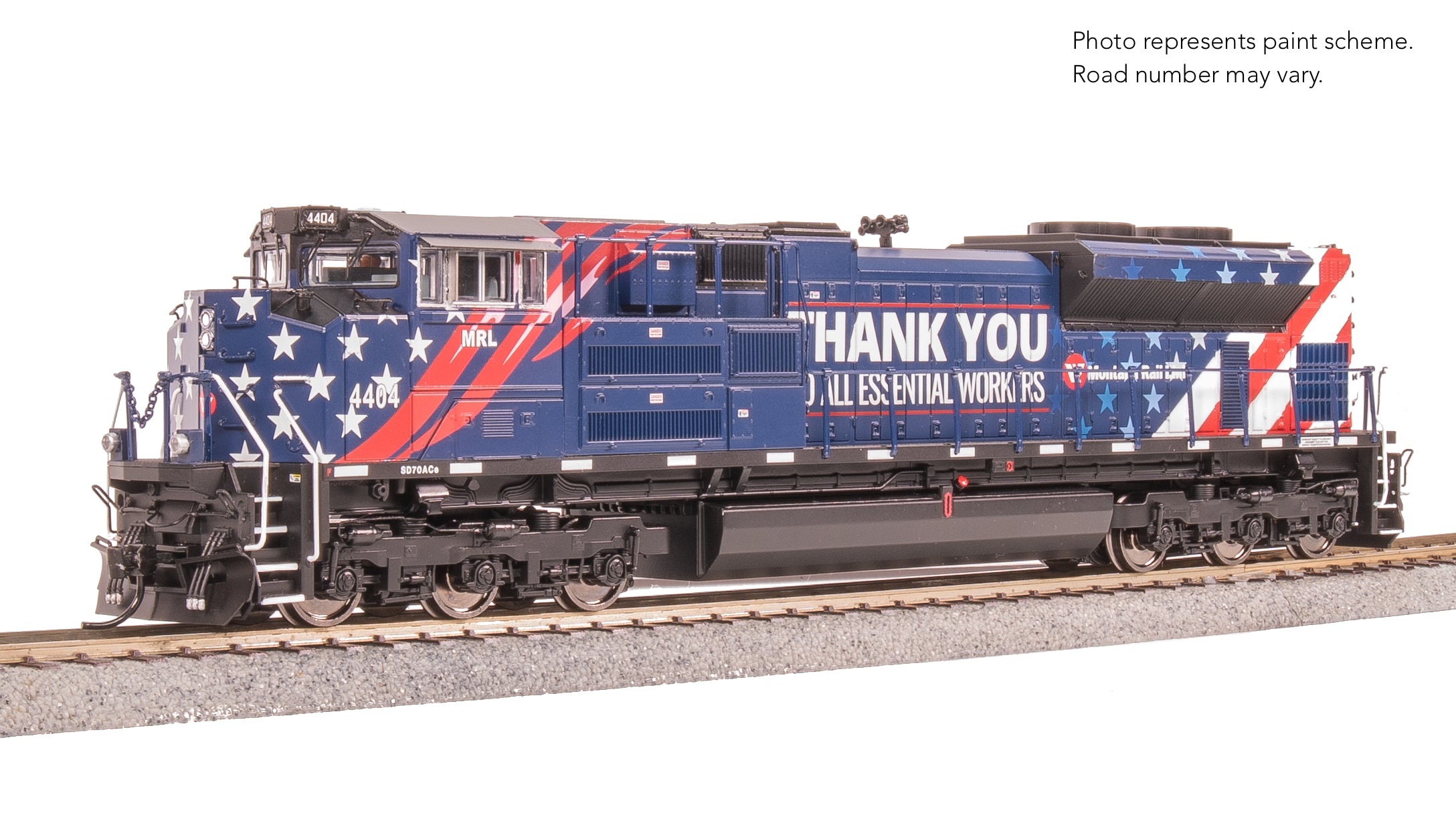 8673 EMD SD70ACe, MRL 4404, Essential Workers, Paragon4 Sound/DC/DCC, w/ Smoke, HO