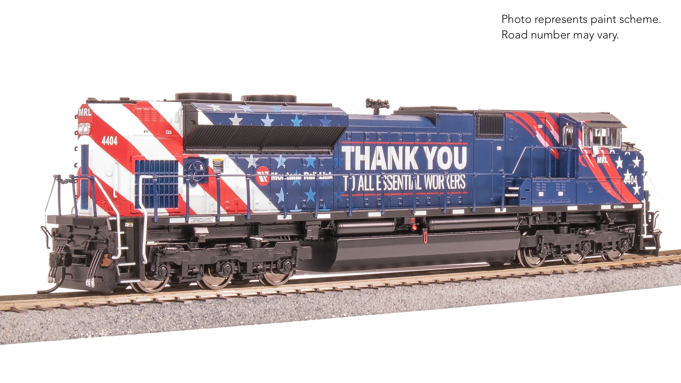 8673 EMD SD70ACe, MRL 4404, Essential Workers, Paragon4 Sound/DC/DCC, w/ Smoke, HO