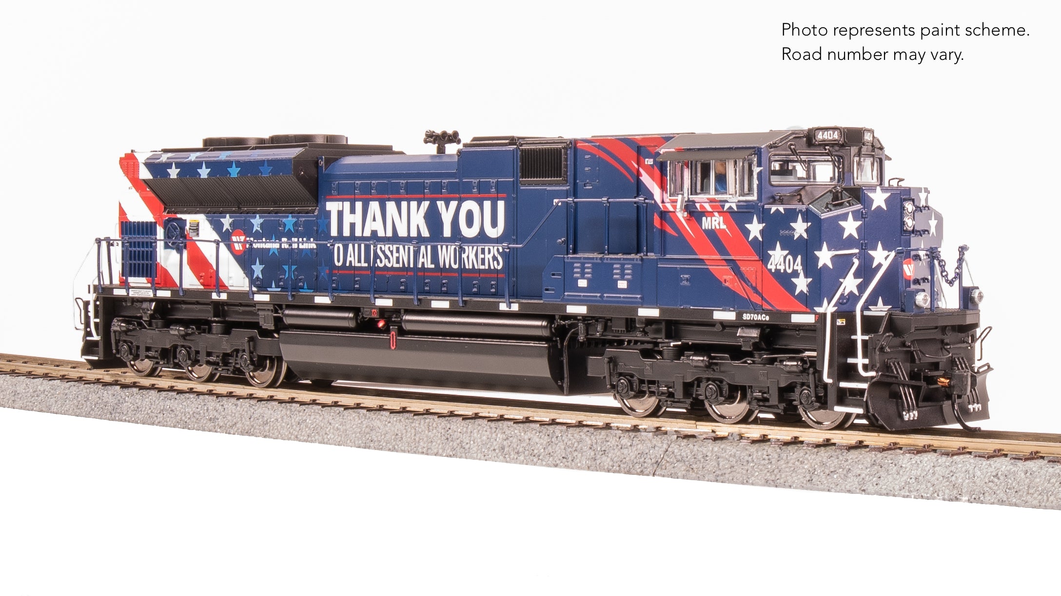 8673 EMD SD70ACe, MRL 4404, Essential Workers, Paragon4 Sound/DC/DCC, w/ Smoke, HO