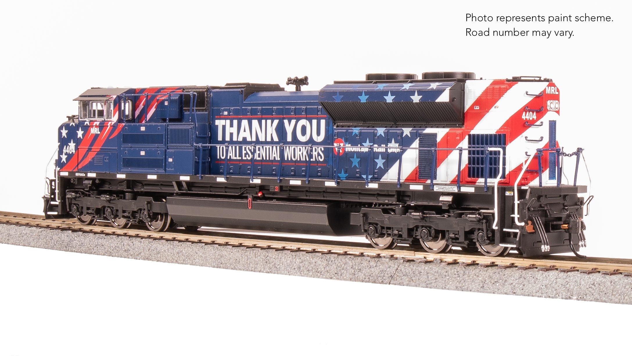 8673 EMD SD70ACe, MRL 4404, Essential Workers, Paragon4 Sound/DC/DCC, w/ Smoke, HO