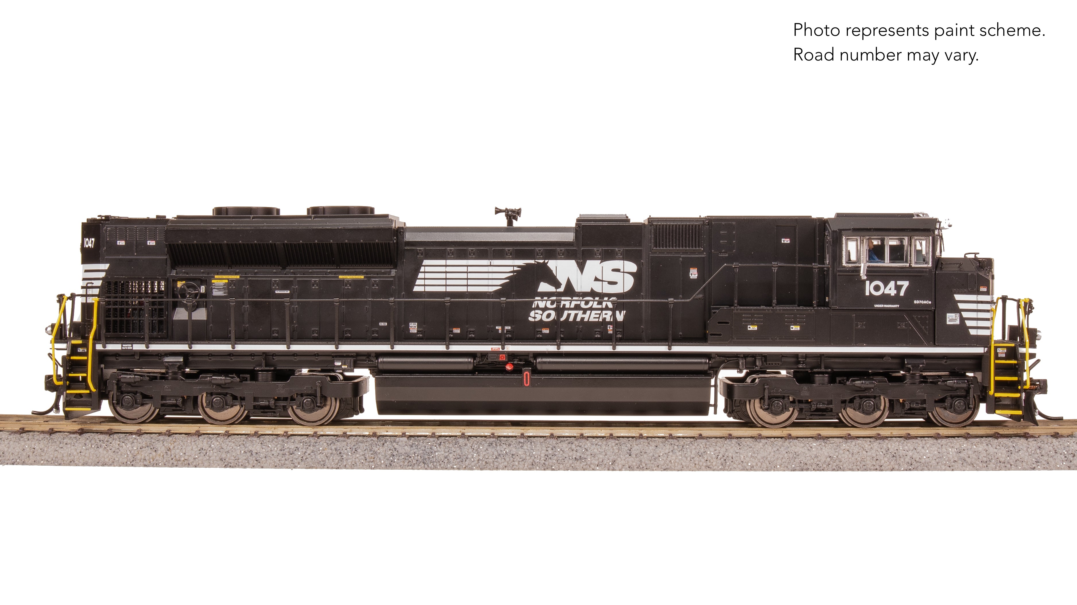 8679 EMD SD70ACe, NS 1047, Black/White, Paragon4 Sound/DC/DCC, w/ Smoke, HO