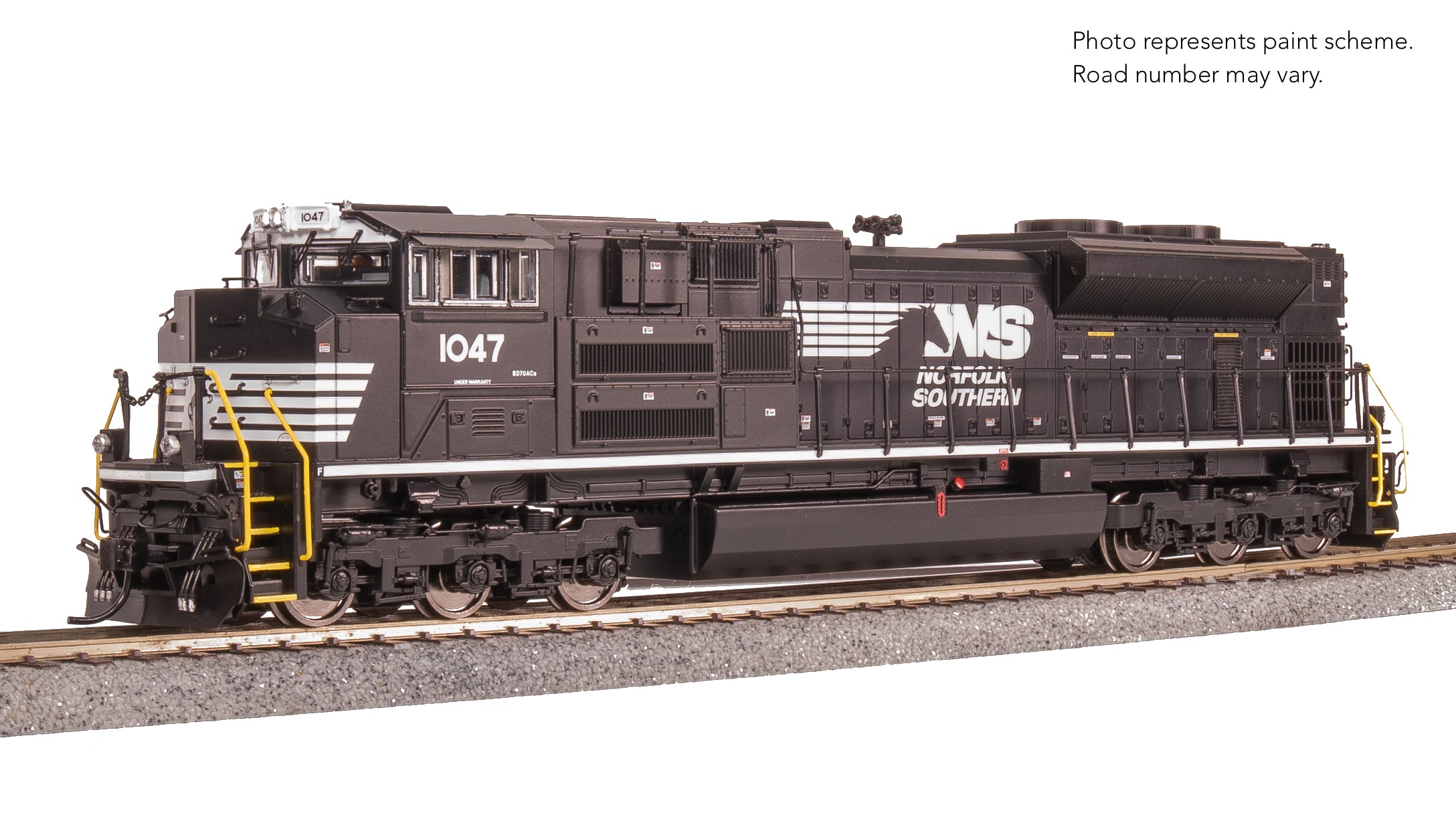 8679 EMD SD70ACe, NS 1047, Black/White, Paragon4 Sound/DC/DCC, w/ Smoke, HO