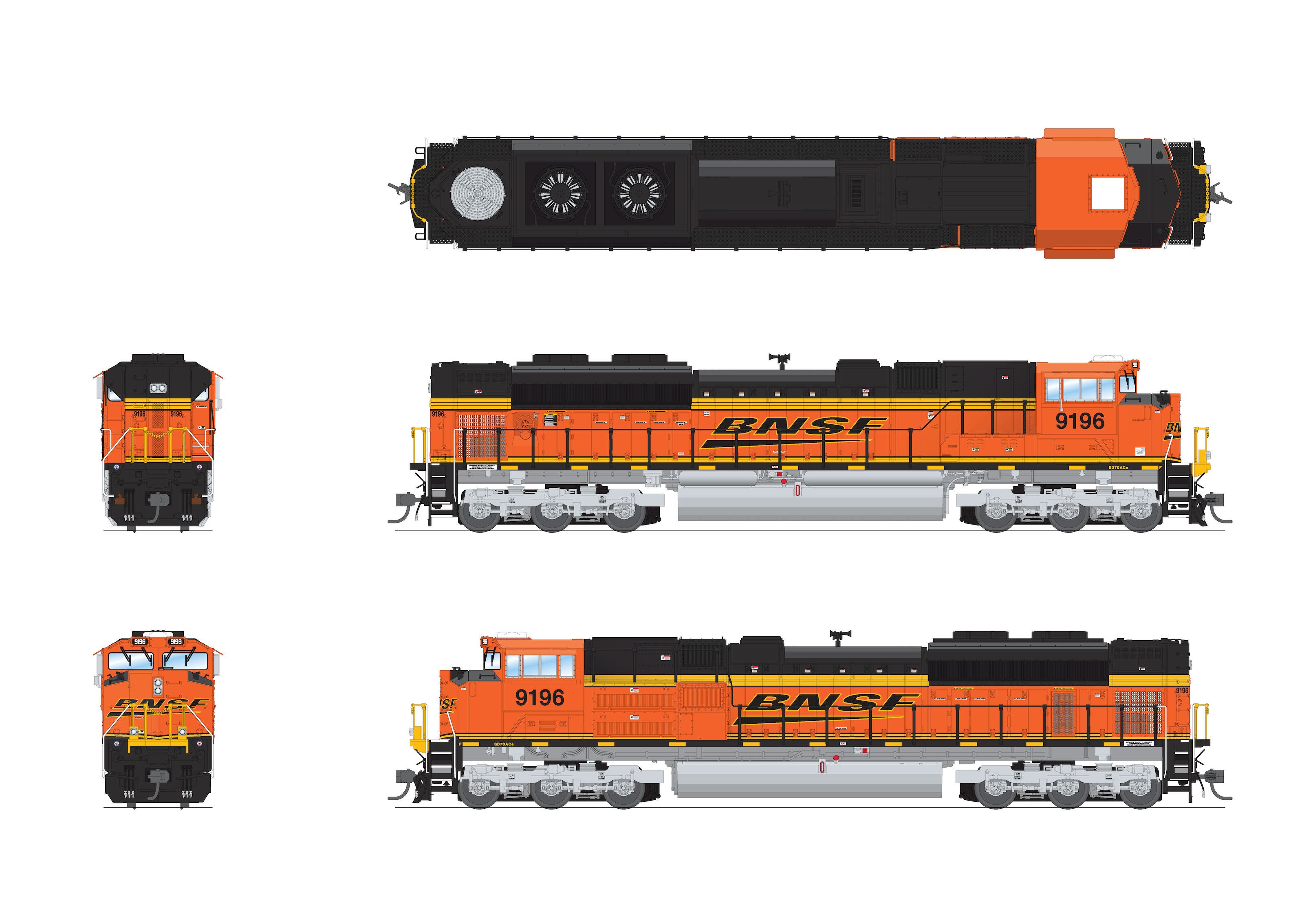 8700 EMD SD70ACe, BNSF 9196, Swoosh Scheme, No-Sound / DCC-Ready, HO Default Title