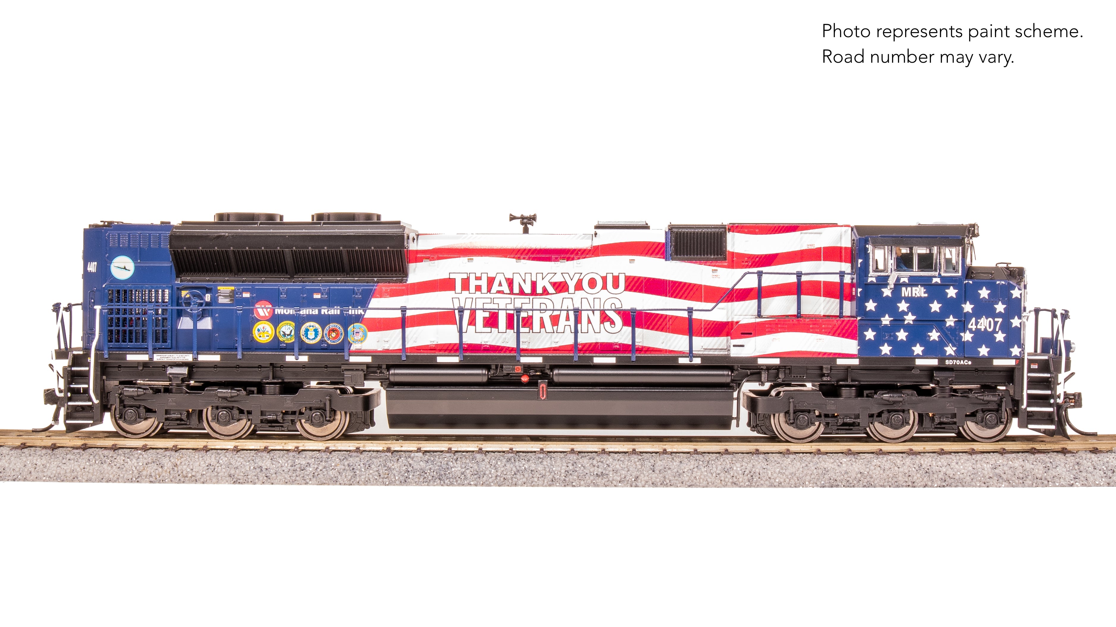 8702 EMD SD70ACe, MRL 4407, Veterans Tribute, No-Sound / DCC-Ready, HO