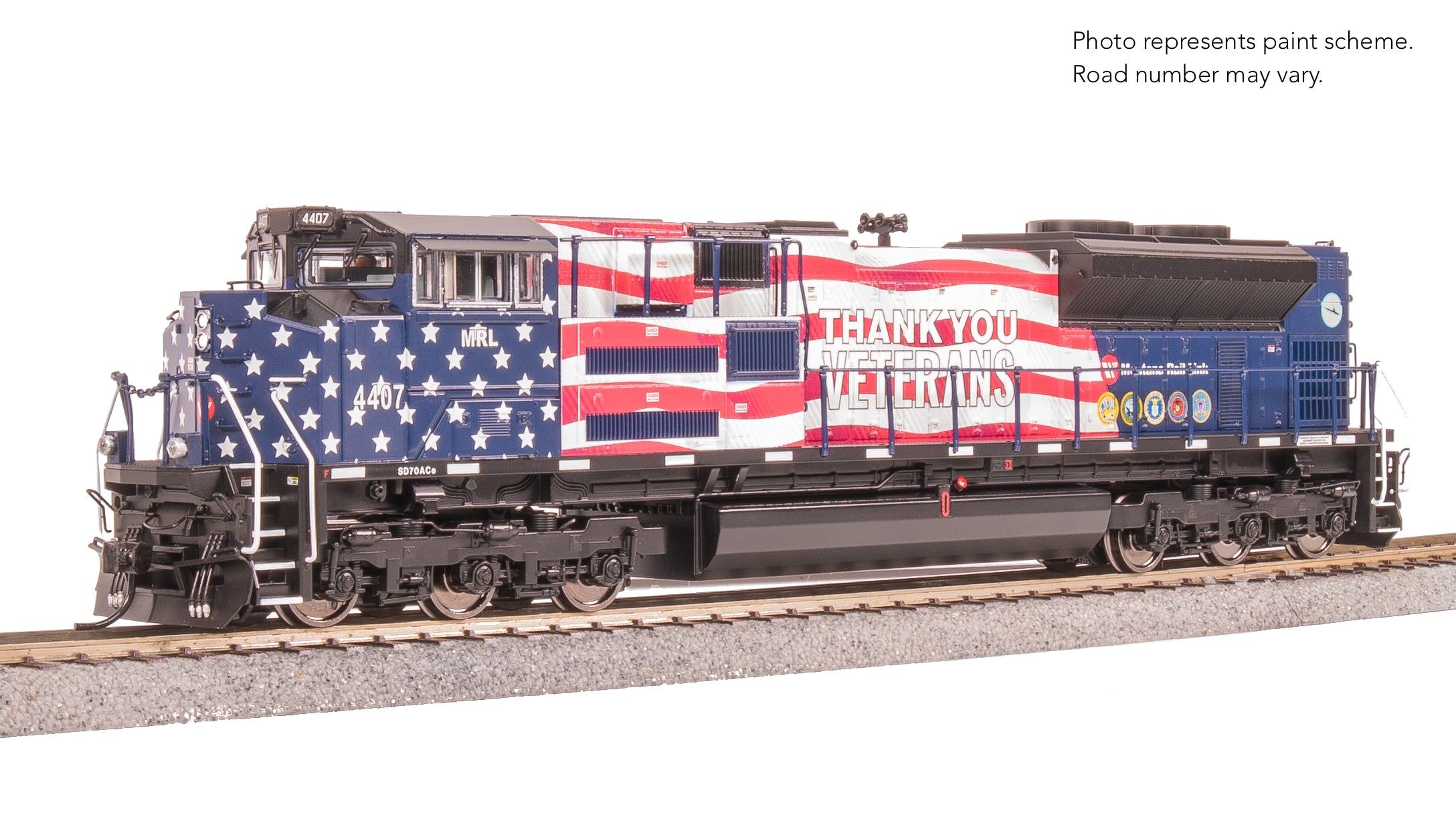 8702 EMD SD70ACe, MRL 4407, Veterans Tribute, No-Sound / DCC-Ready, HO