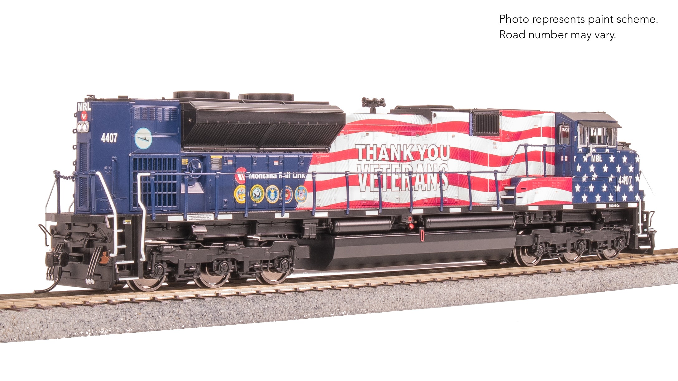 8702 EMD SD70ACe, MRL 4407, Veterans Tribute, No-Sound / DCC-Ready, HO