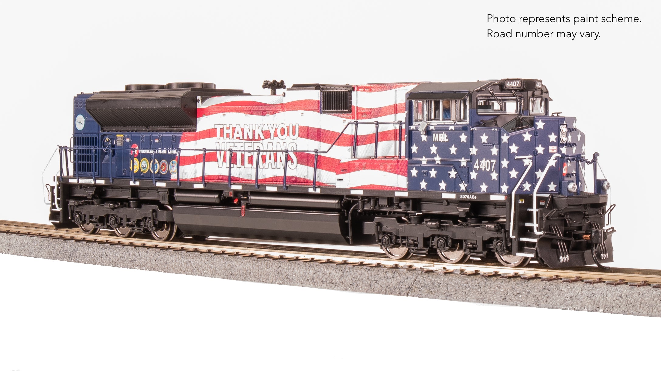 8702 EMD SD70ACe, MRL 4407, Veterans Tribute, No-Sound / DCC-Ready, HO