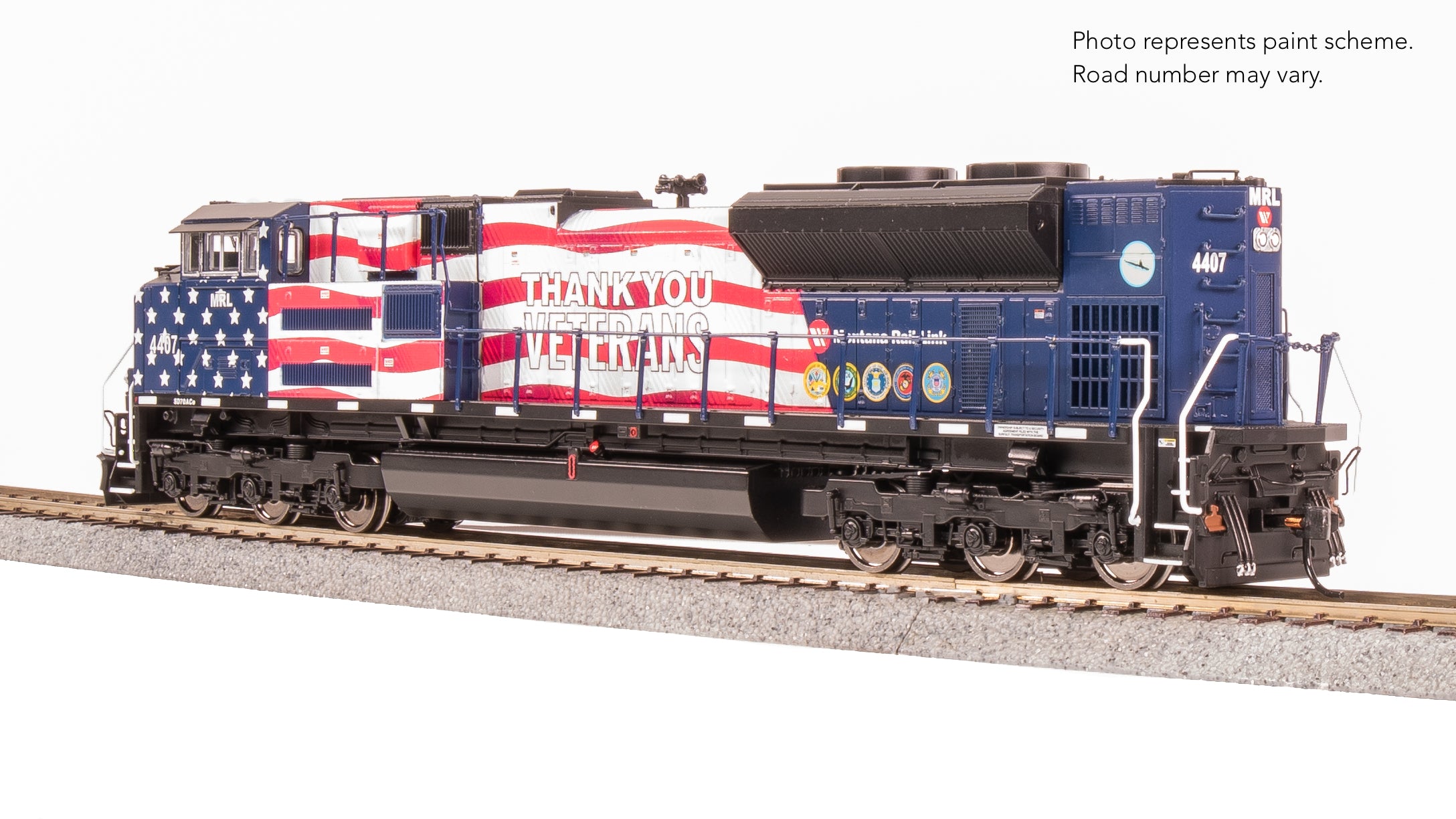 8702 EMD SD70ACe, MRL 4407, Veterans Tribute, No-Sound / DCC-Ready, HO