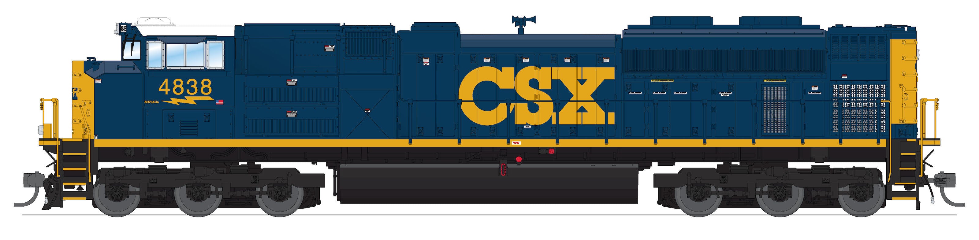 8706 EMD SD70ACe, CSX 4838, YN3 Paint, No-Sound / DCC-Ready, HO Default Title