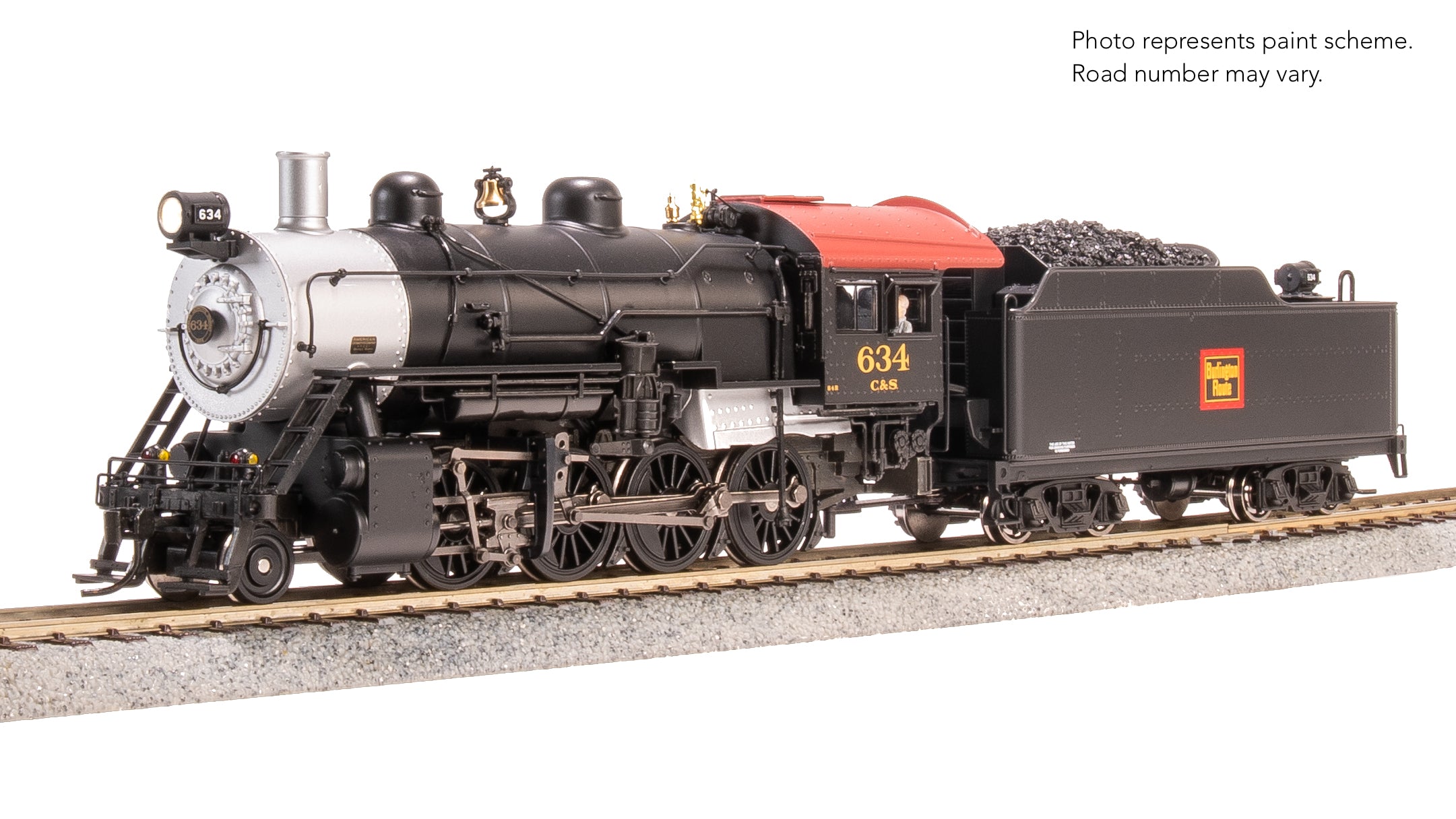 8735 2-8-0 Consolidation, CBQ 634, (C&S), Paragon4 Sound/DC/DCC, Smoke, HO