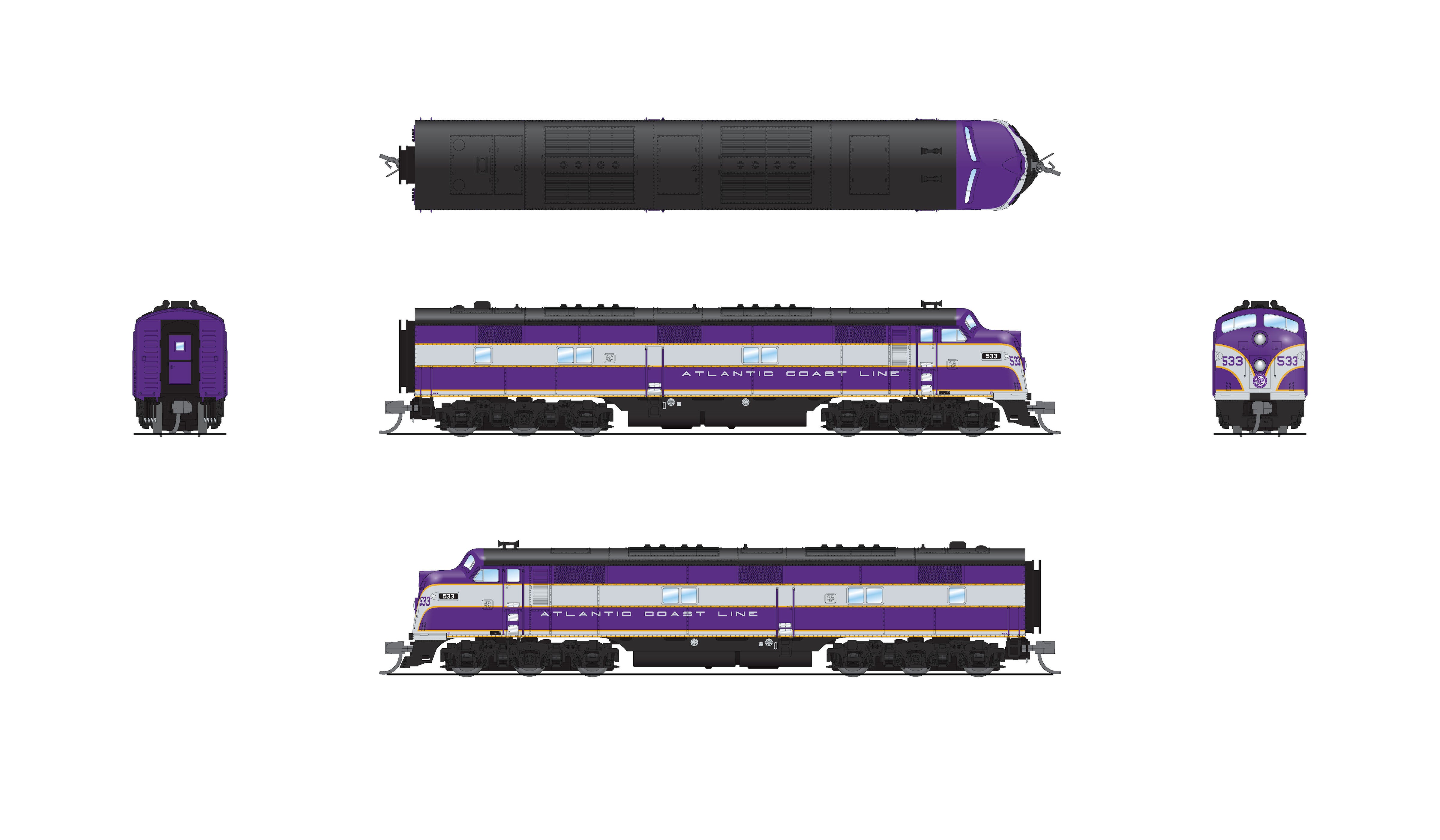 8761 EMD E7A, ACL 536, Purple & Silver, Paragon4 Sound/DC/DCC, N