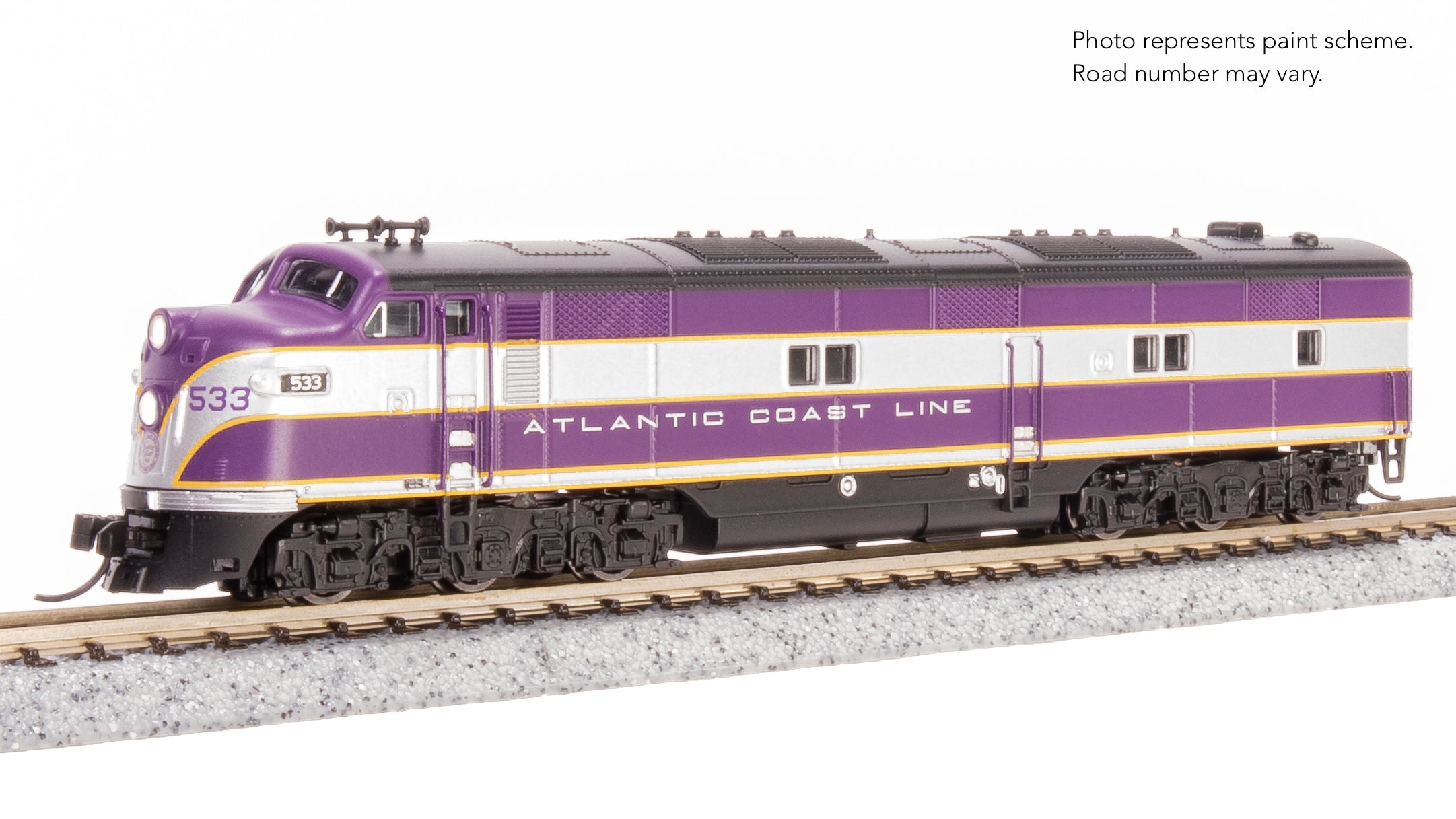 Authority Purple,Black&White 6号 8760 EMD E7 A/B, ACL 533 / 760B, Purple & Silver, A-unit Paragon4 Soun