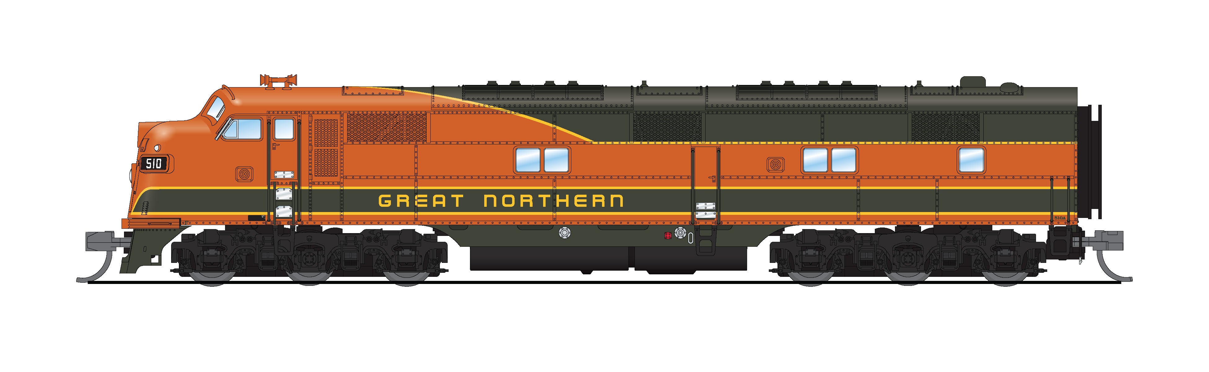 8805 EMD E7A, GN 512, Empire Builder, No-Sound / DCC-Ready, N (Lowell Smith Exclusive)