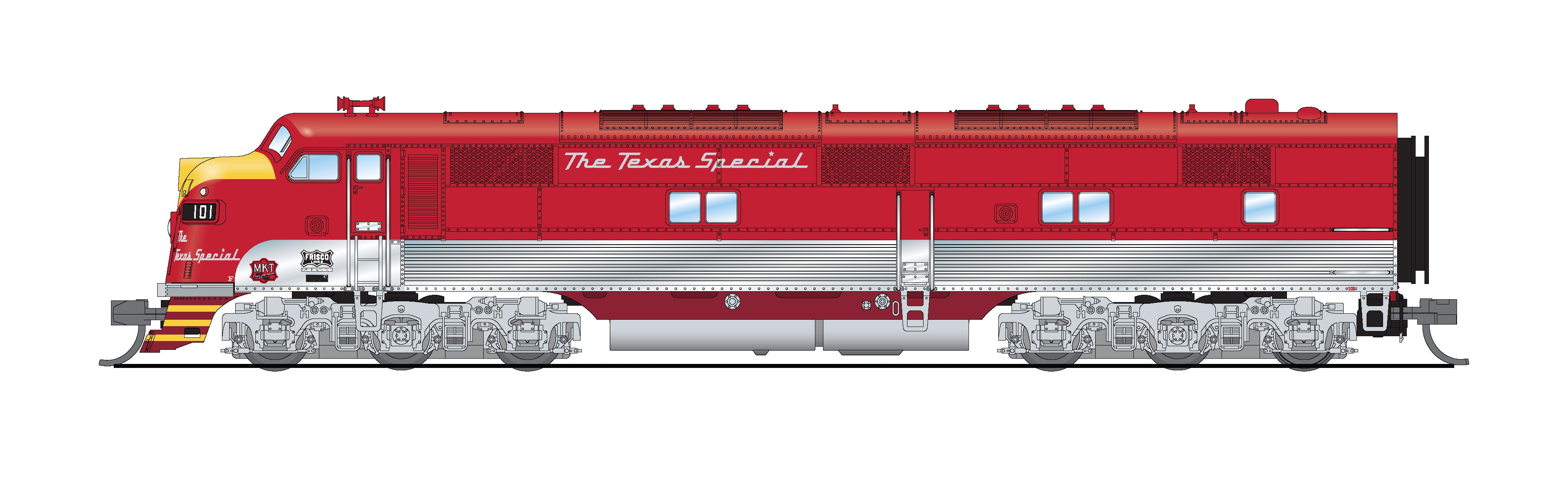 8807 EMD E7A, MKT #101-A, Texas Special, No-Sound / DCC-Ready, N (Lowell Smith Exclusive)