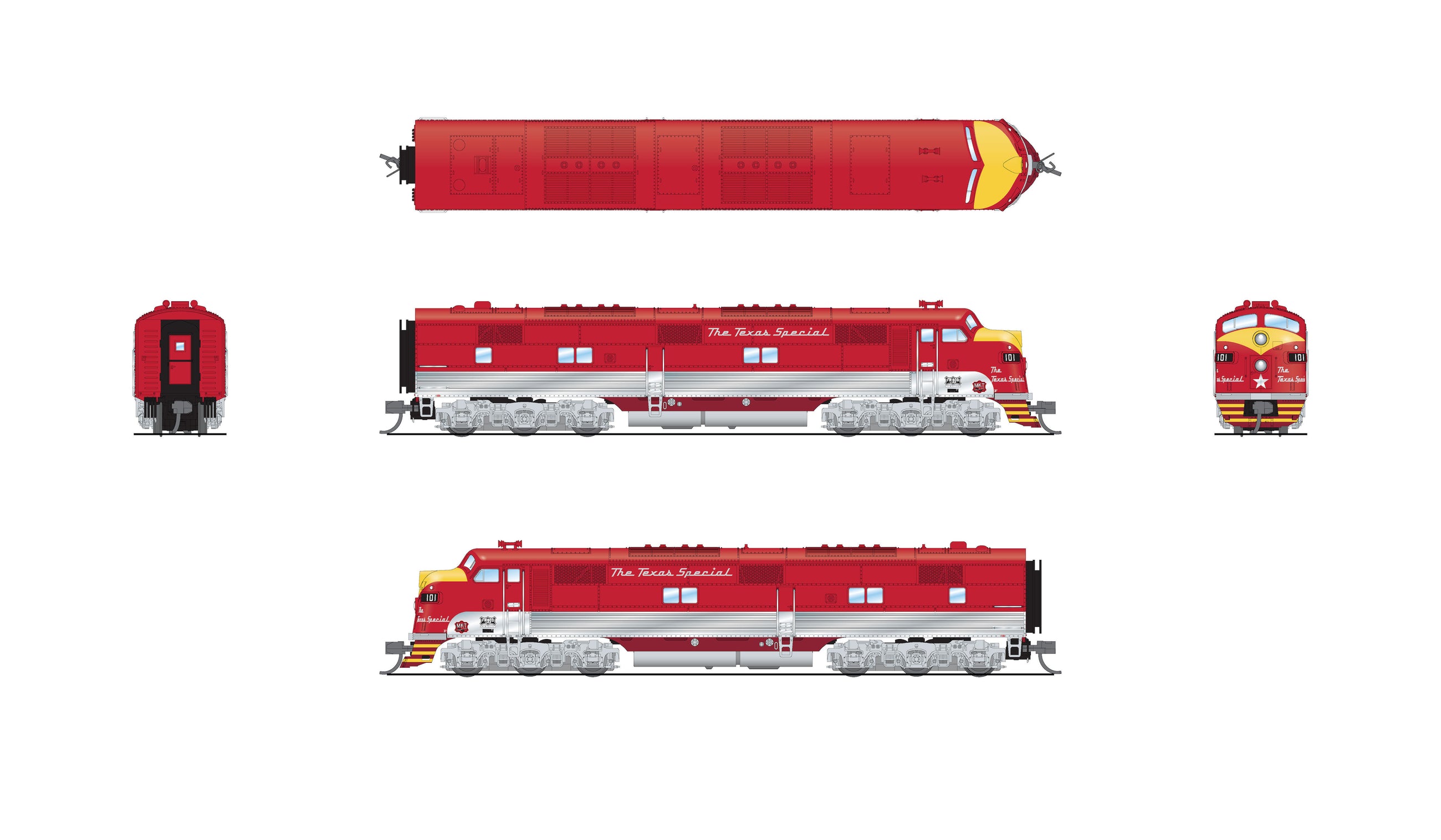 8807 EMD E7A, MKT #101-A, Texas Special, No-Sound / DCC-Ready, N (Lowe