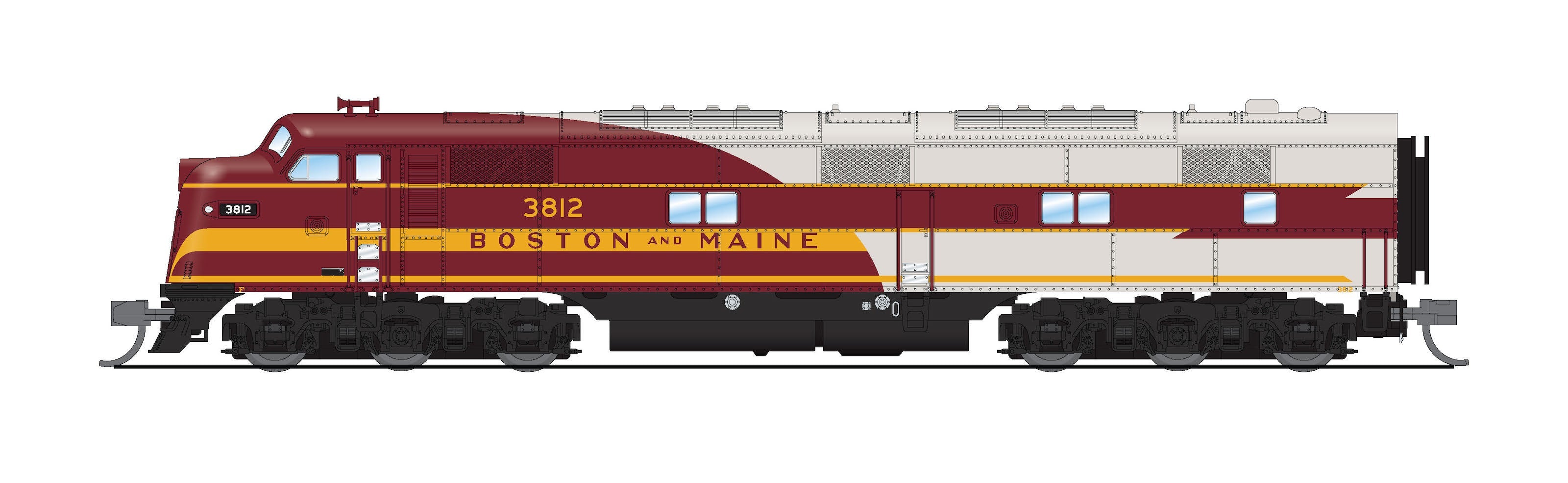 REFURBISHED R8791 EMD E7A, BM 3815, As-Delivered, No-Sound / DCC-Ready, N